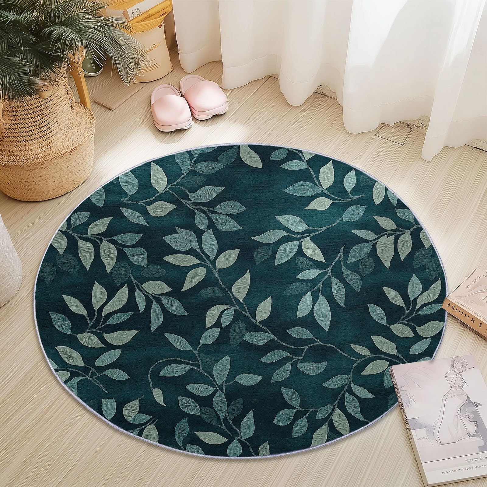 Tappeto rotondo da 120 cm, tappeto moderno antiscivolo, per interni, in flanella, lavabile, morbido, per cameretta dei bambini, stanza dei giochi, camera da letto, 120 cm
