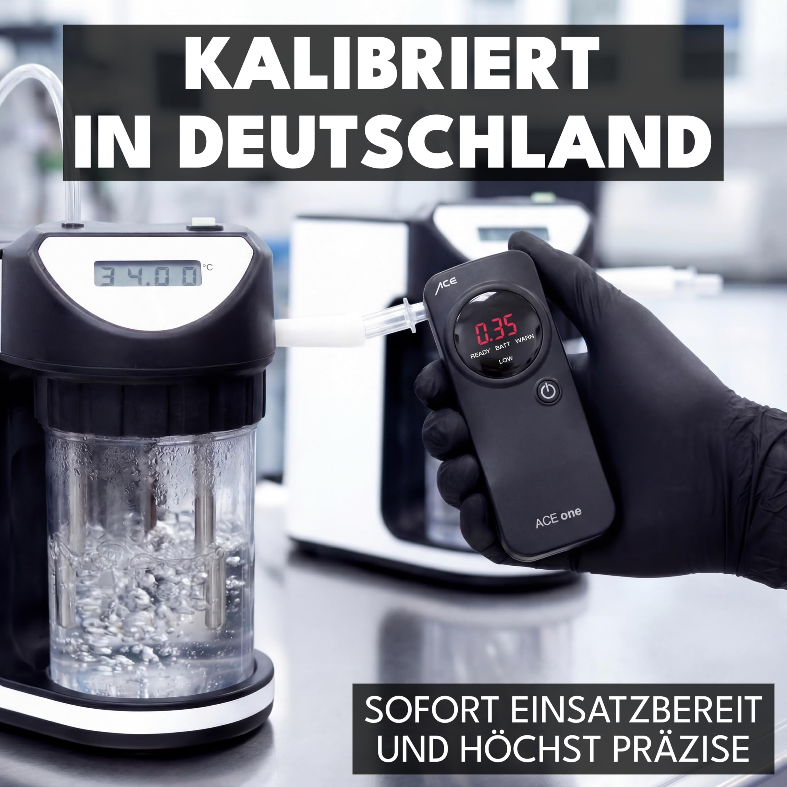 ACE One Alkoholtester Polizeigenau - Promille-Tester Alkomat mit 98,6%