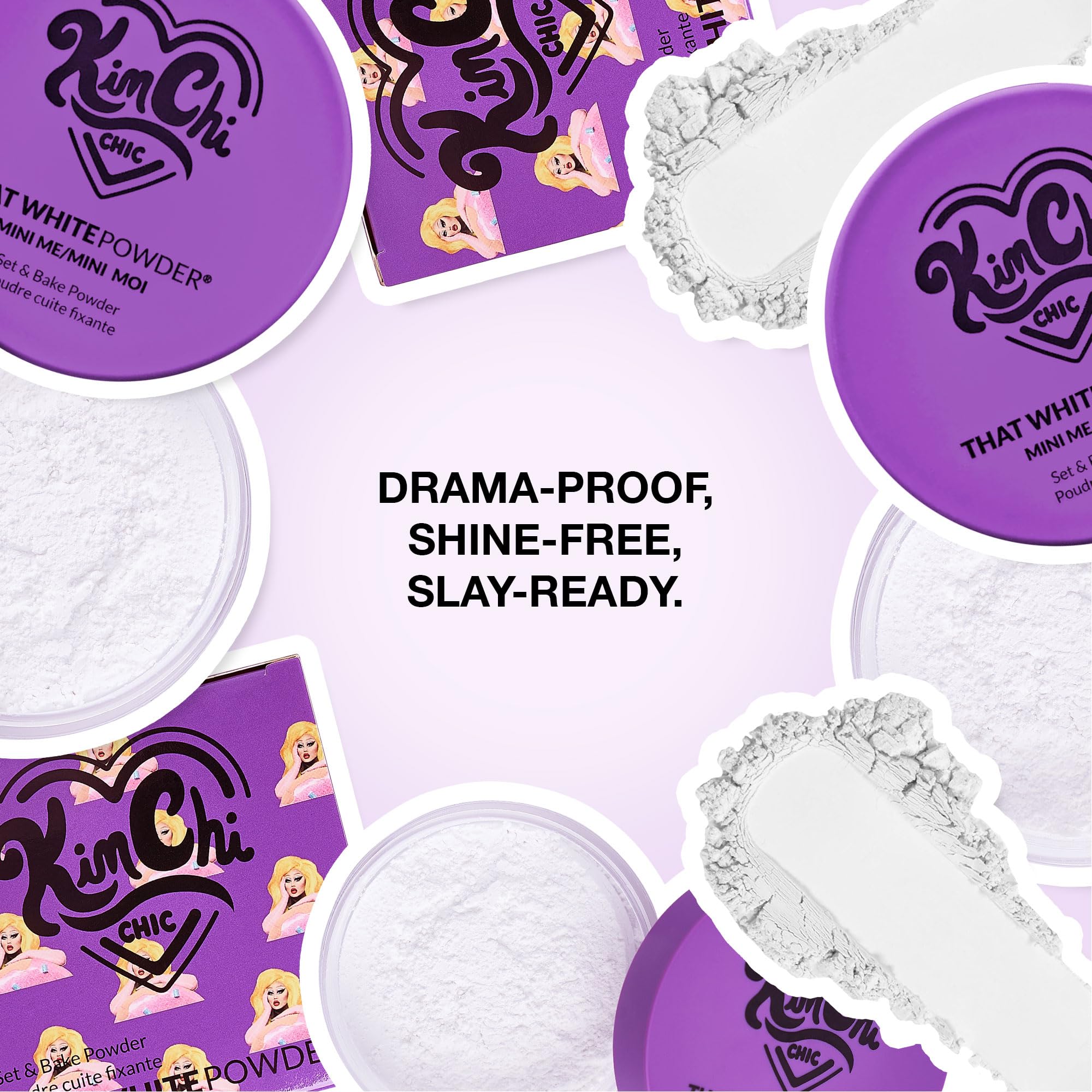 KimChiChic Beauty Mini Me That White Powder Set and Bake Mattifying Setting Powder for Makeup, Soft Natural Face Makeup Helps Minimize the Appearance of Fine Lines, 0.17 oz, White: Translucent Trio
