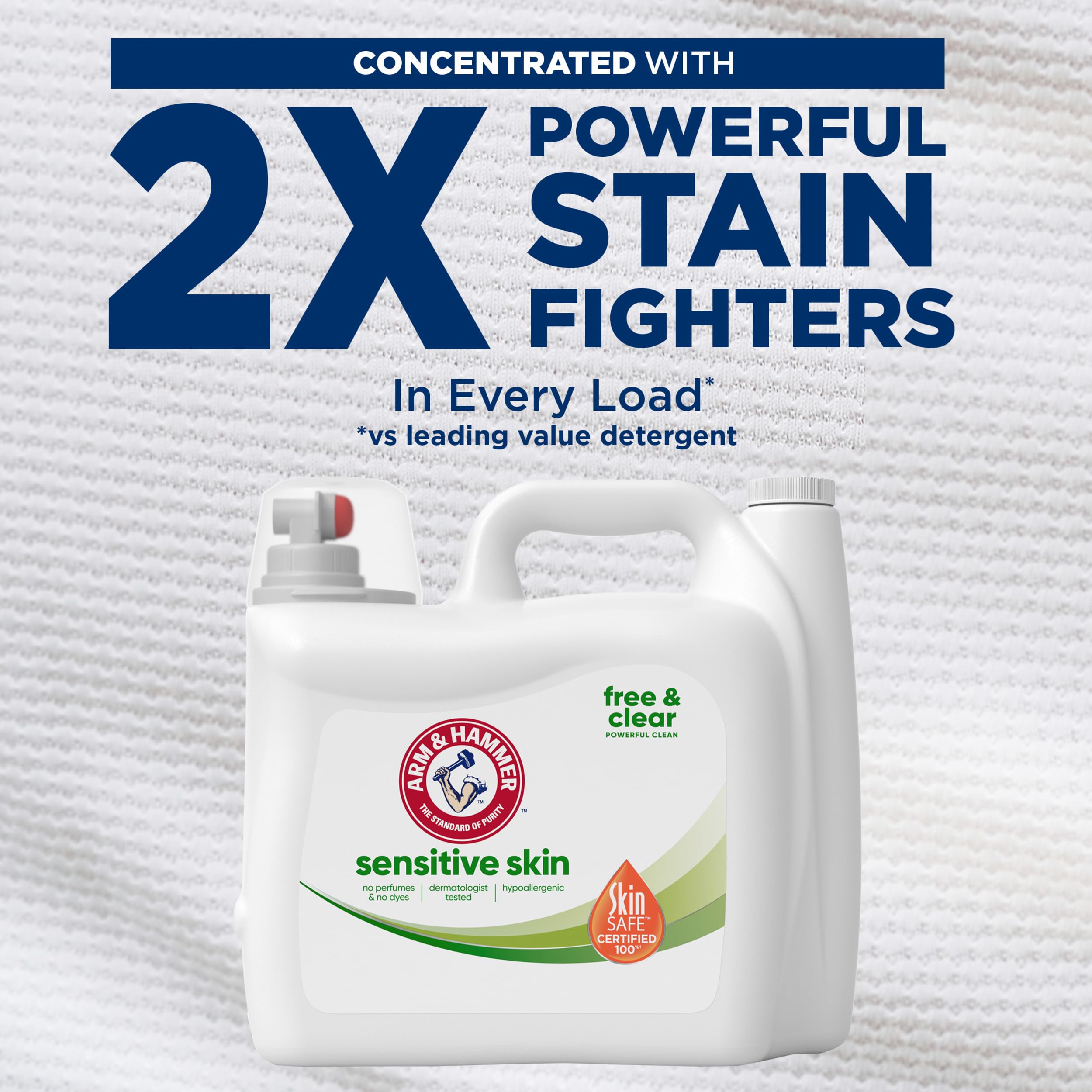 ARM & HAMMER Sensitive Skin Free Clear, 140 Loads Liquid Laundry Detergent, 140 Fl oz - Image 3