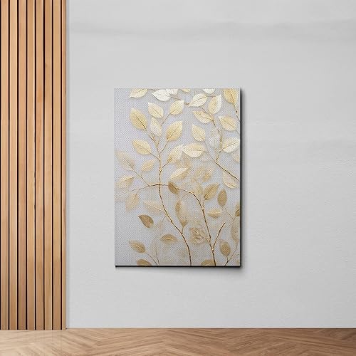 Miniatura 7 de Original Ginkgo biloba Print On Canvas, Modern Textured Gold Wall Art, Abstract Gold Leaves Print, Living room Wall Decor, Wall Art Canvas, Print