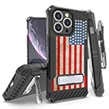 Beyond Cell Tri-Shield Kickstand Phone Case with Belt Clip Holster Compatible with Apple iPhone 13 Pro Max 6.7