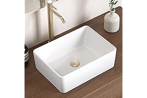 KES White 16"x12" Rectangular Porcelain Bath Sink