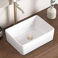 KES BVS110S40 Rectangular White Ceramic Vessel Sink 16x12 Bathroom Countertop Vanity