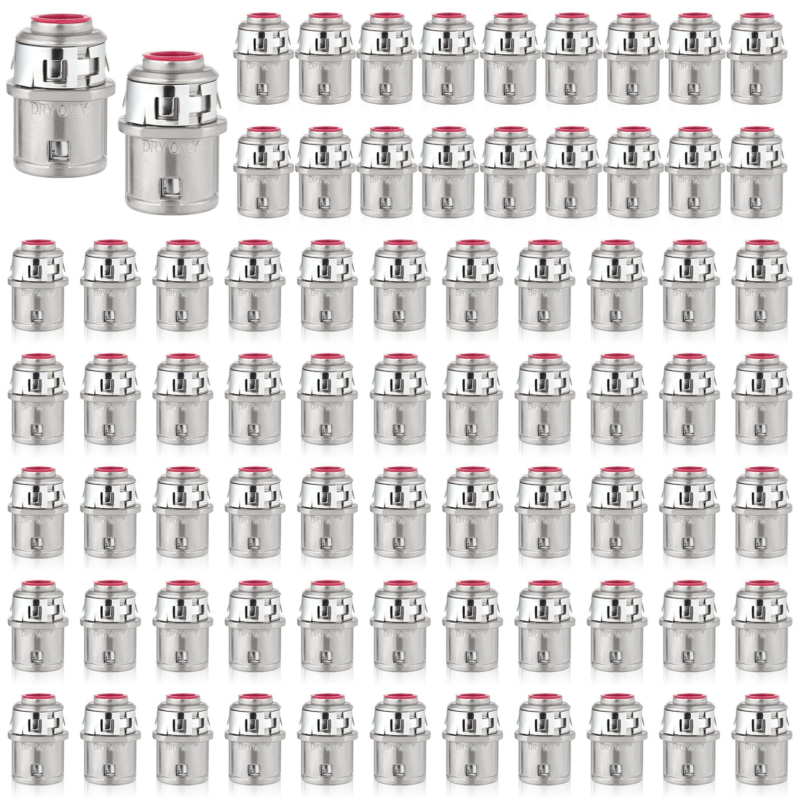 Conectores de cable de metal, conector de conducto a presión de 3/8 pulgadas, conector eléctrico de zinc para cable de acero y aluminio (70 piezas)