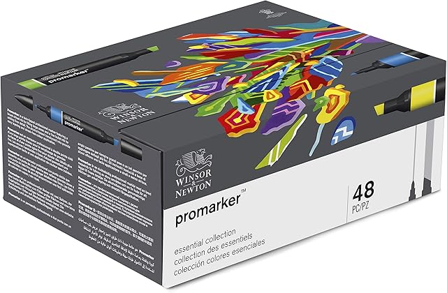 Winsor & Newton, Promarker, Essential Collection, Set of 48 , Alcohol Based Dual Tip Markers