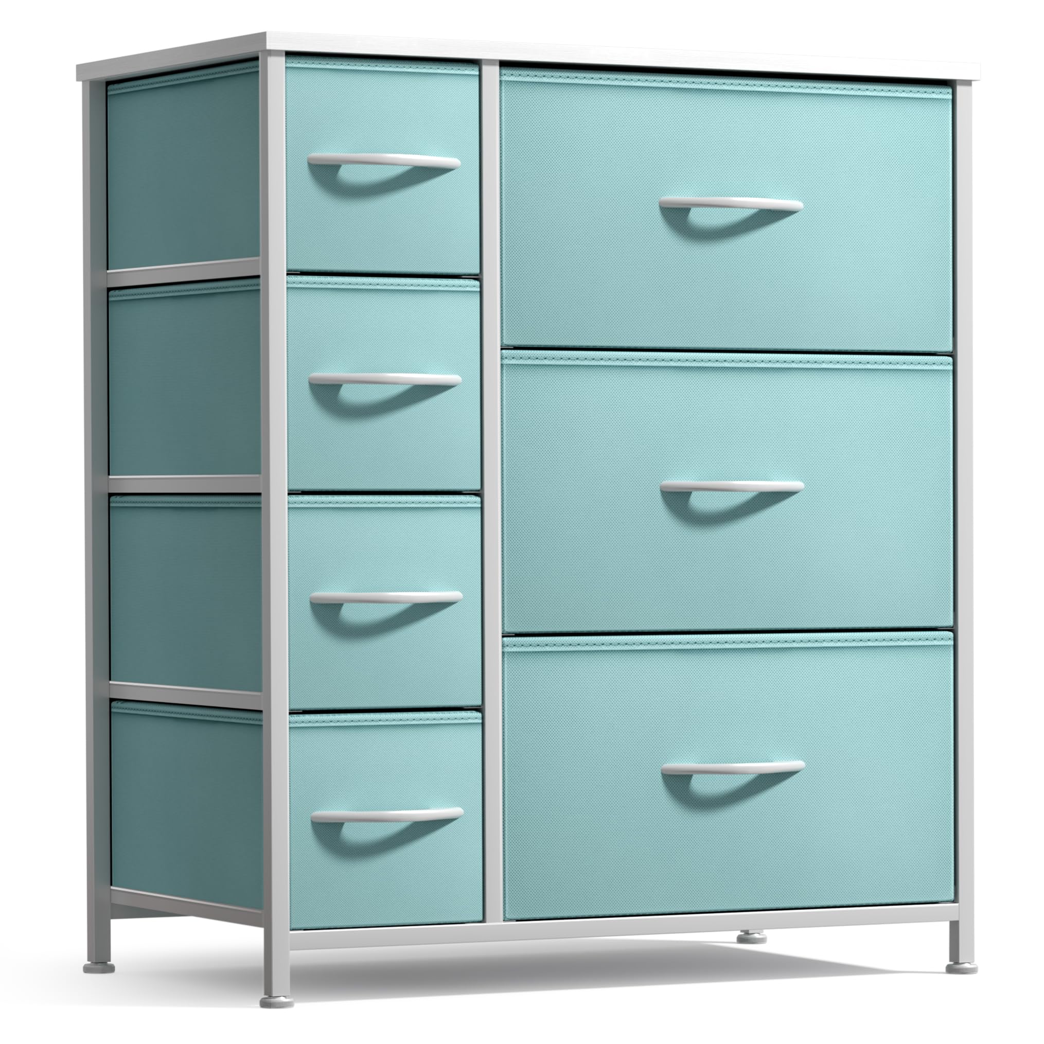 Sorbus 7-Drawer Dresser for Kids Bedroom, Wood Top (Pastel Aqua)