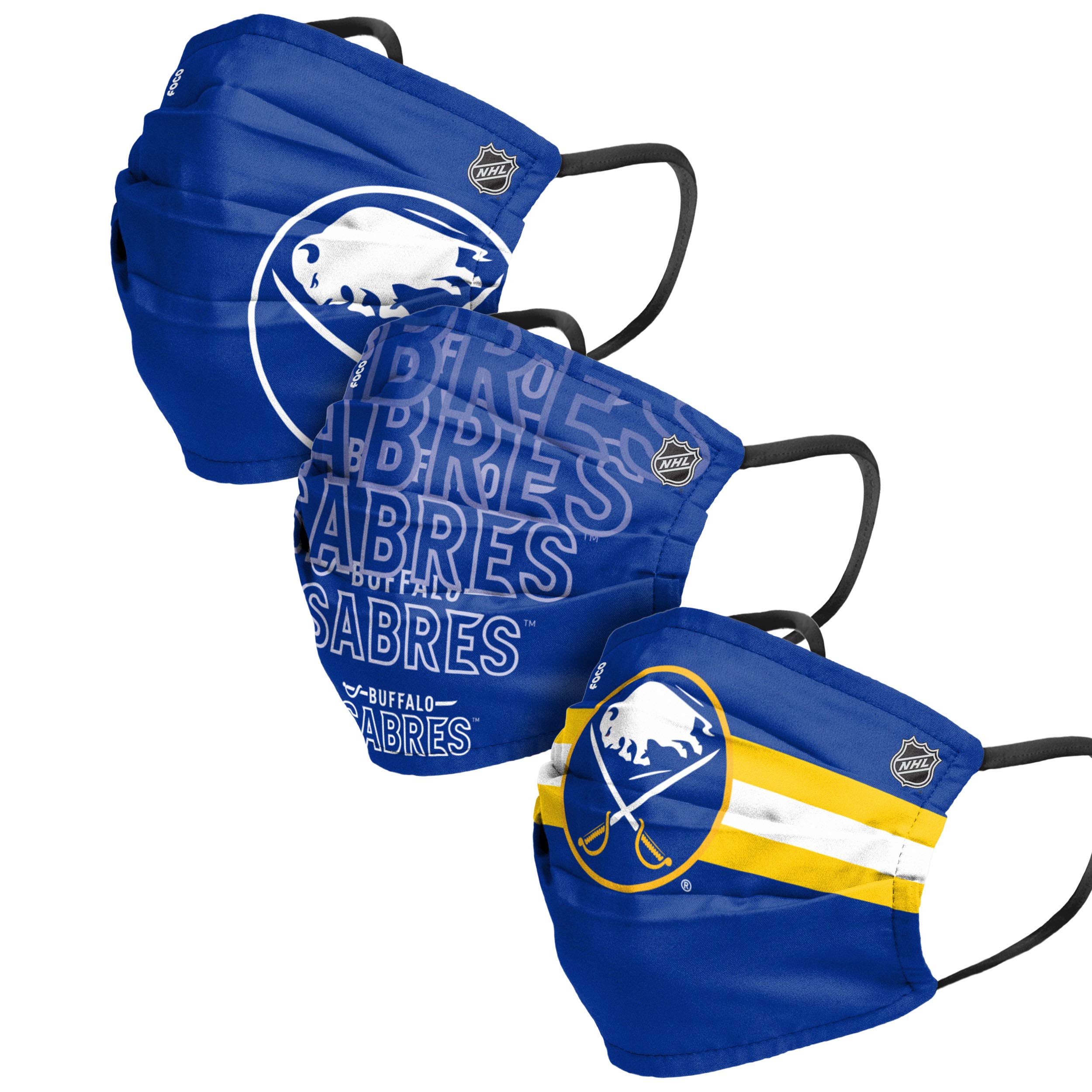 Buffalo Sabres NHL Mens Matchday Face Cover - Adult - 3 Pack