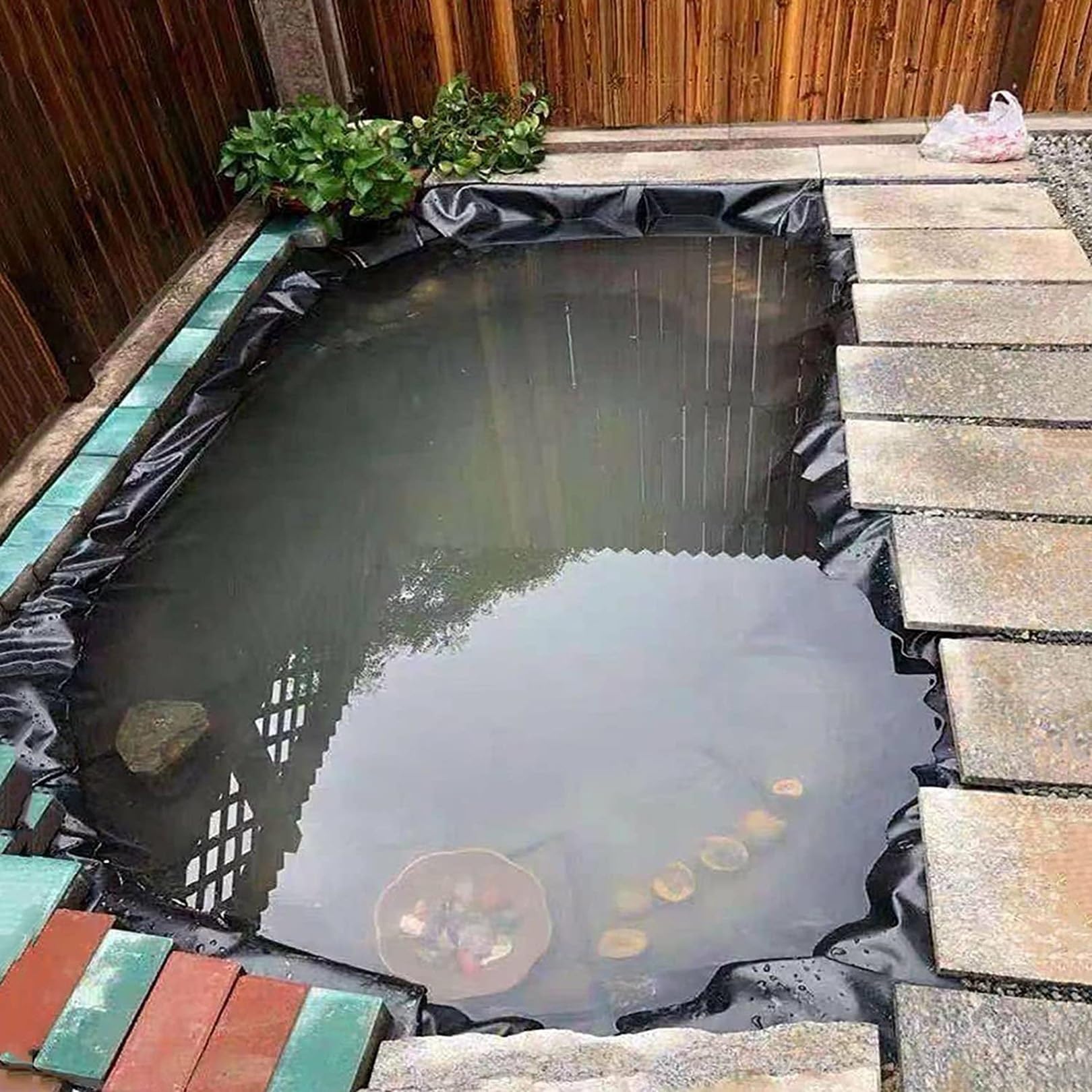 Rivestimento impermeabile per laghetto per piscine da giardino e grandi laghetti per pesci, resistente, resistente ai raggi UV, facile da installare, perfetto per piante acquatiche e pesci