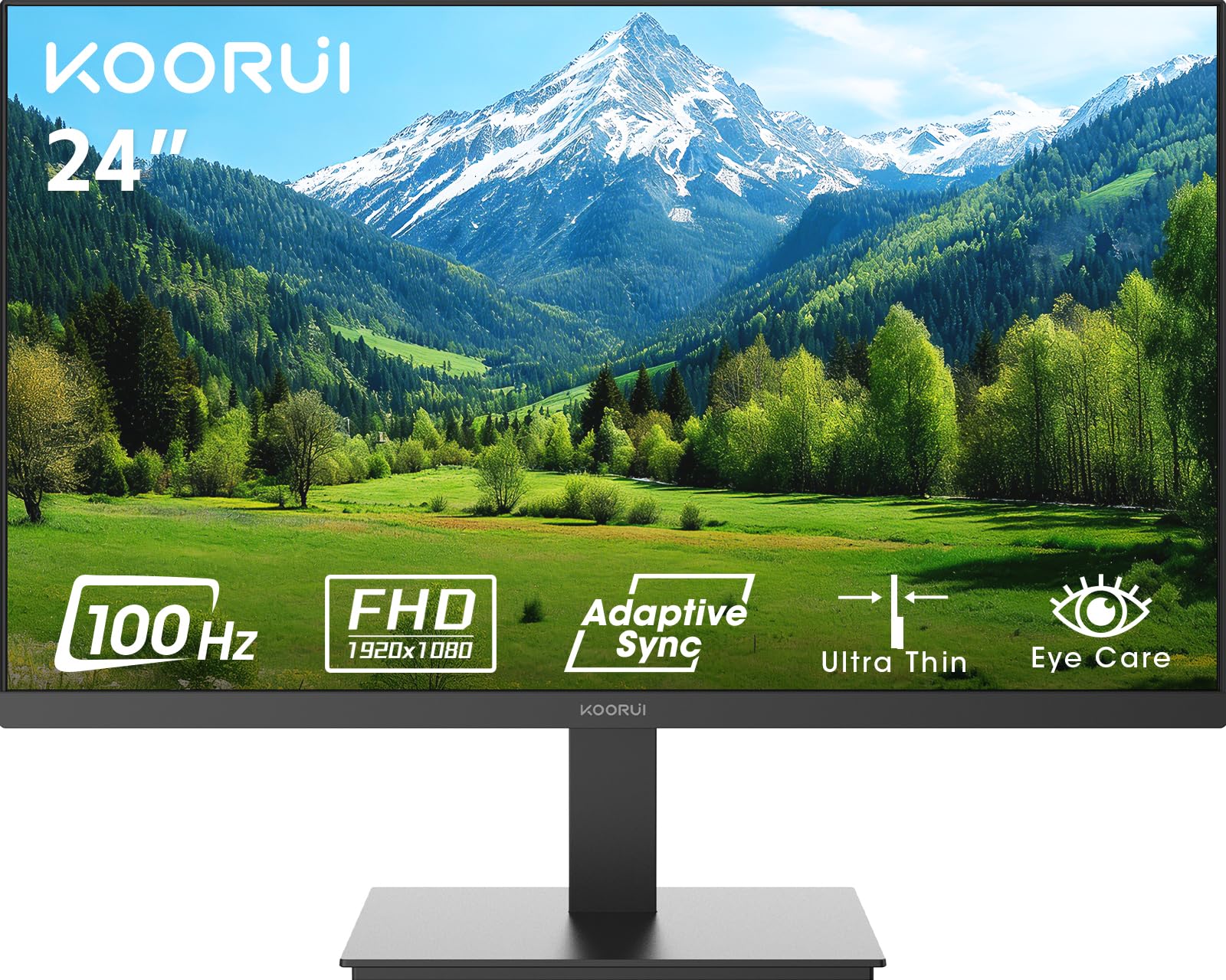 KOORUI 24 Zoll Office Monitor VA FHD 100Hz Slim VESA PC Bildschirm E2412F