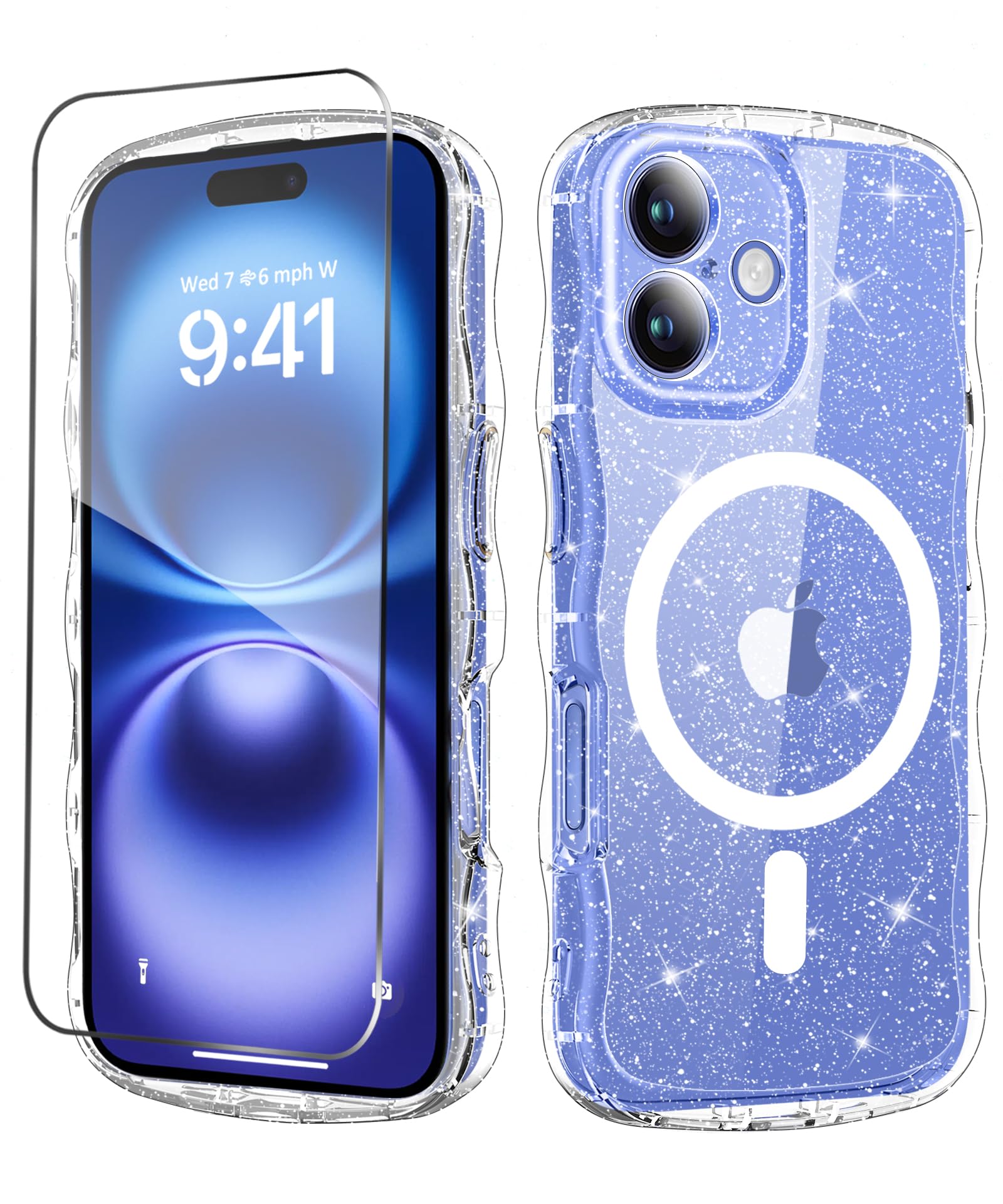 Photo 1 of MIODIK Wavy Clear Case for iPhone 16 6.1 Inch