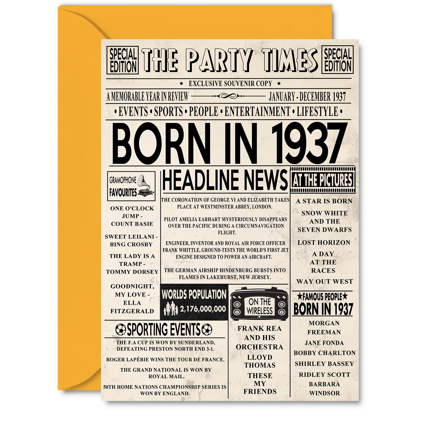 19th Birthday Cards for Men Women - Born In 2007 Newspaper - Happy 19 Birthday Card for Son Daughter Cousin Vintage Retro Back In 2007, 145mm Bday Greeting Cards — view 18
