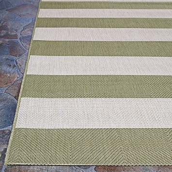 Couristan Afuera Yacht Club Runner Rug, 2-Feet 2-Inch by 11-Feet 9-Inch, Honey/Ivory