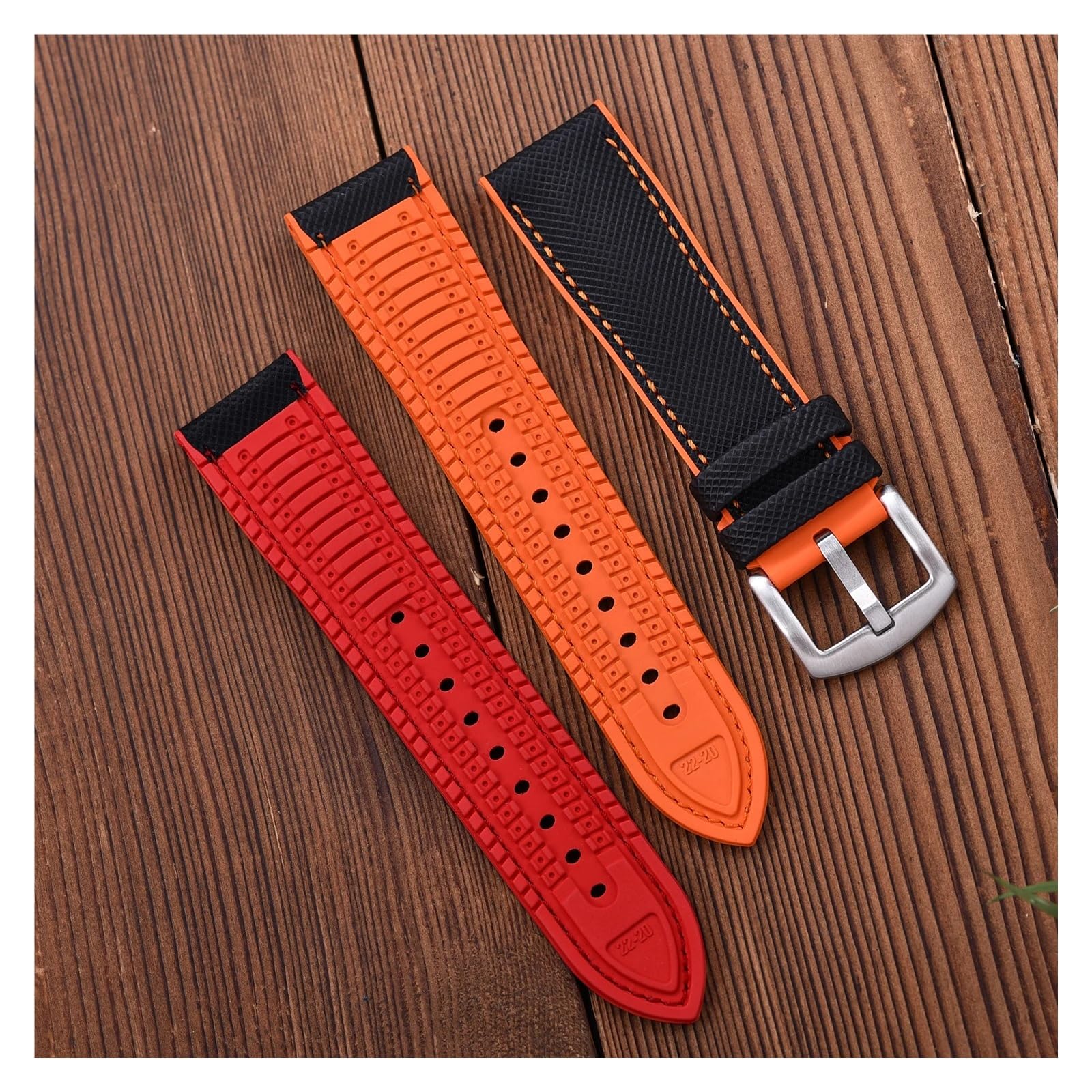 yingyingjia 20mm 22mm Fluorkautschuk Uhrenarmband Weiches, Langlebiges, Lederähnliches Armband For Smartwatch