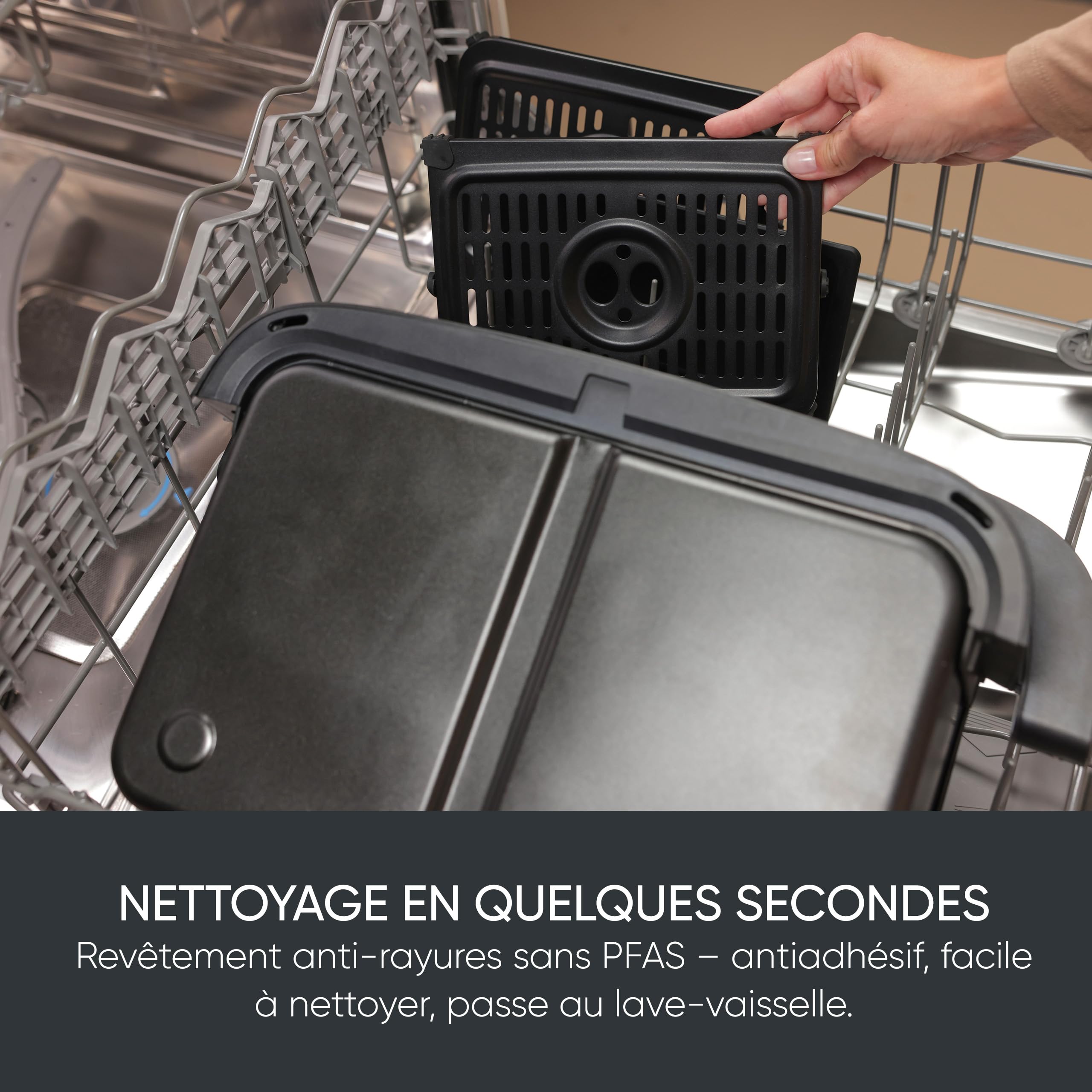 SEVERIN Friteuse à air chaud « Max Zone Flex », Friteuse sans huile avec technologie à air chaud, Air fryer à panier modulable de 9 L, Multicuiseur avec 10 programmes, Noir, FR 9599