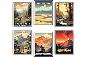 SHOXREM Abstract National Park Wall Art: Vintage Travel Posters