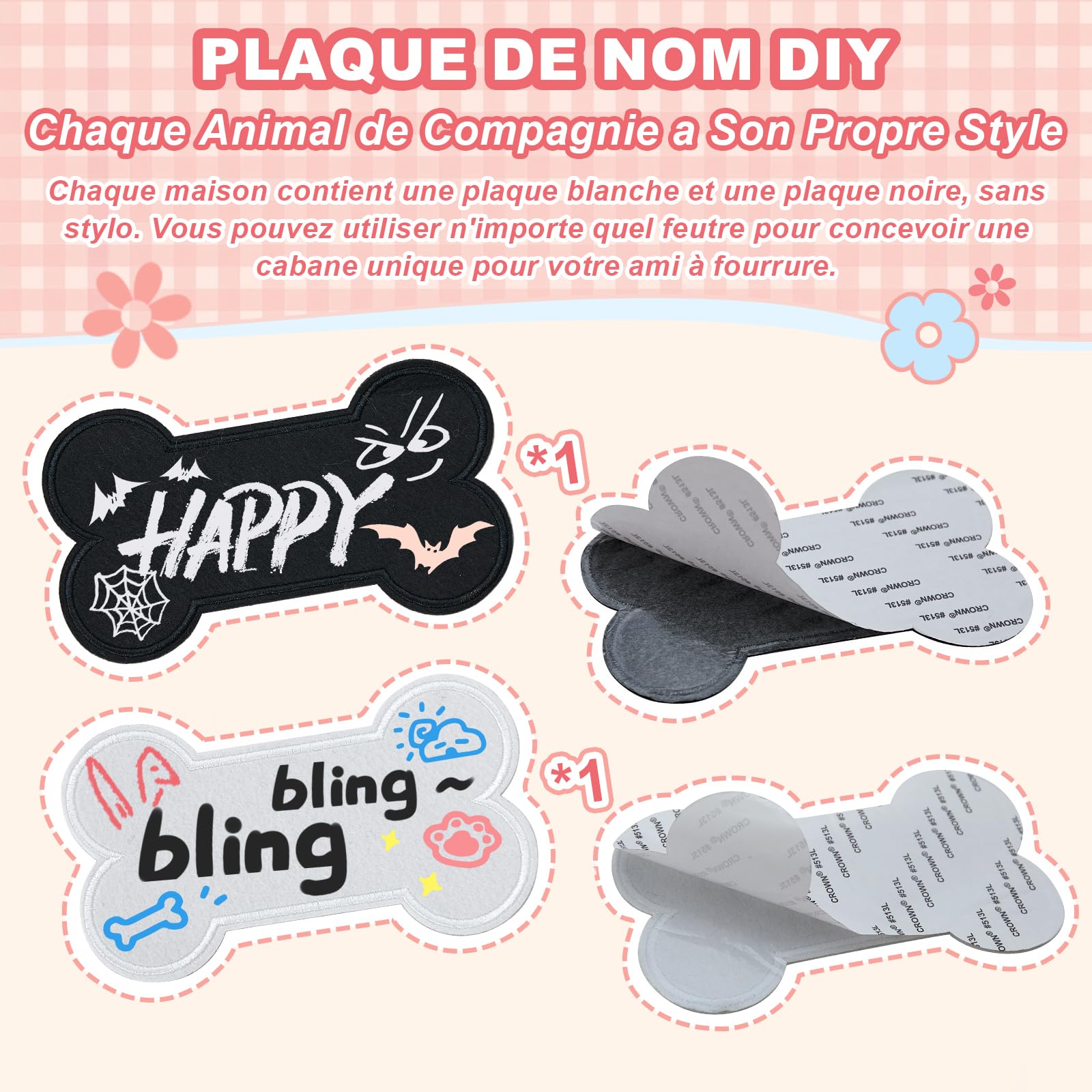 Jiupety Niche pour chien Cabane d'intérieur pliable lavable avec cadre toit ventilé taille L 64x64x64 cm 9-18 kg