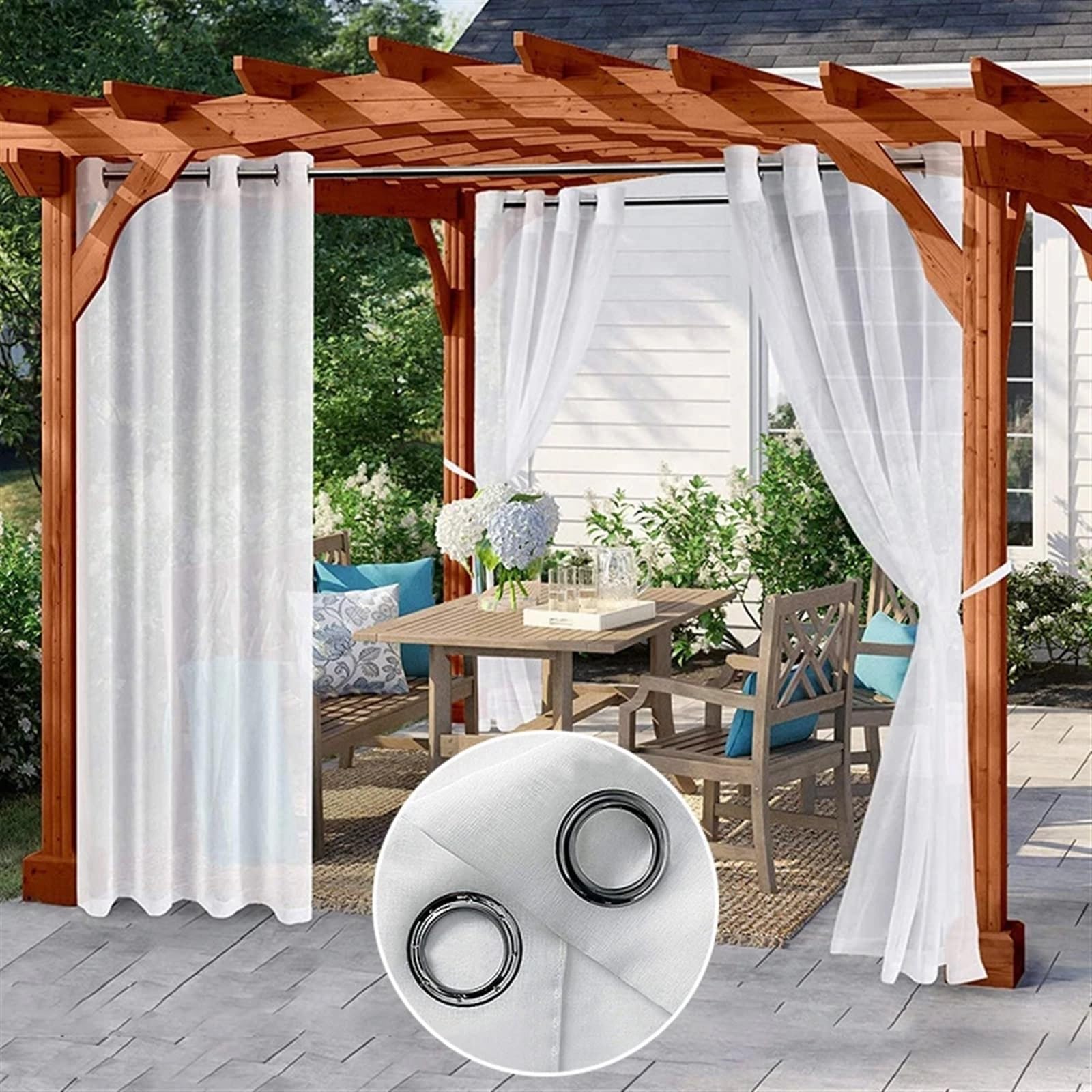 Tende per gazebo da esterno, impermeabili, antivento, velate per patio, giardino, portico, decorazione