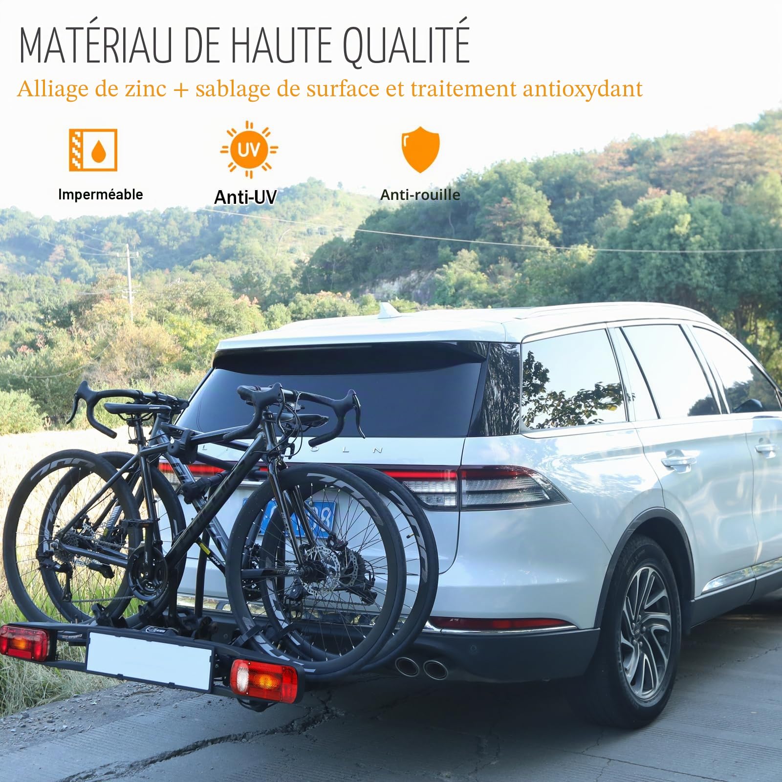 Support de Cadre pour Porte-vélos Longueur 25 cm, Support de Cadre de vélo Court Universel, verrouillable, pour Tube de Support en U : Ø 2,5-3 cm, pour diamètre de Cadre du vélo : Ø 3-6 cm