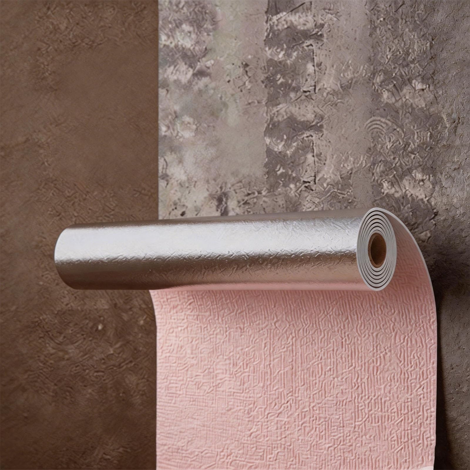 BVCL Self-Adhesive Thermal Insulated Wallpaper, Peel and Stick 5mm 3D Texture Foam Anti-Collision Upholstered, Waterproof Moisture-Proof Wall Sticker(Pink,50cmx80m)