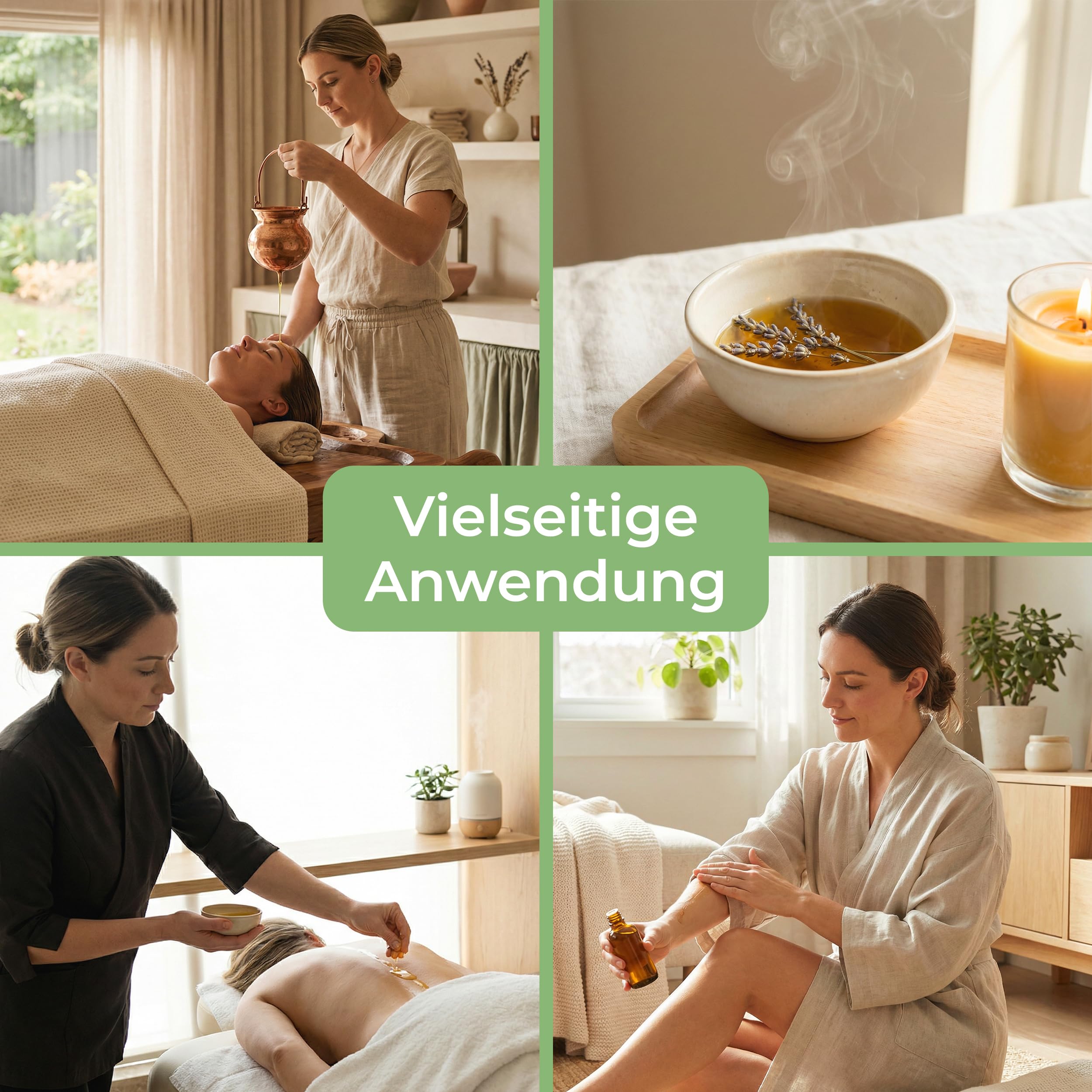 MASSAGE-EXPERT Ayurveda Kräuteröl TRIDOSHA – Natürliche Ölmischung mit Kräuterextrakten für Massage & Pflege (1 Liter rePET-Flasche mit Spritzeinsatz)