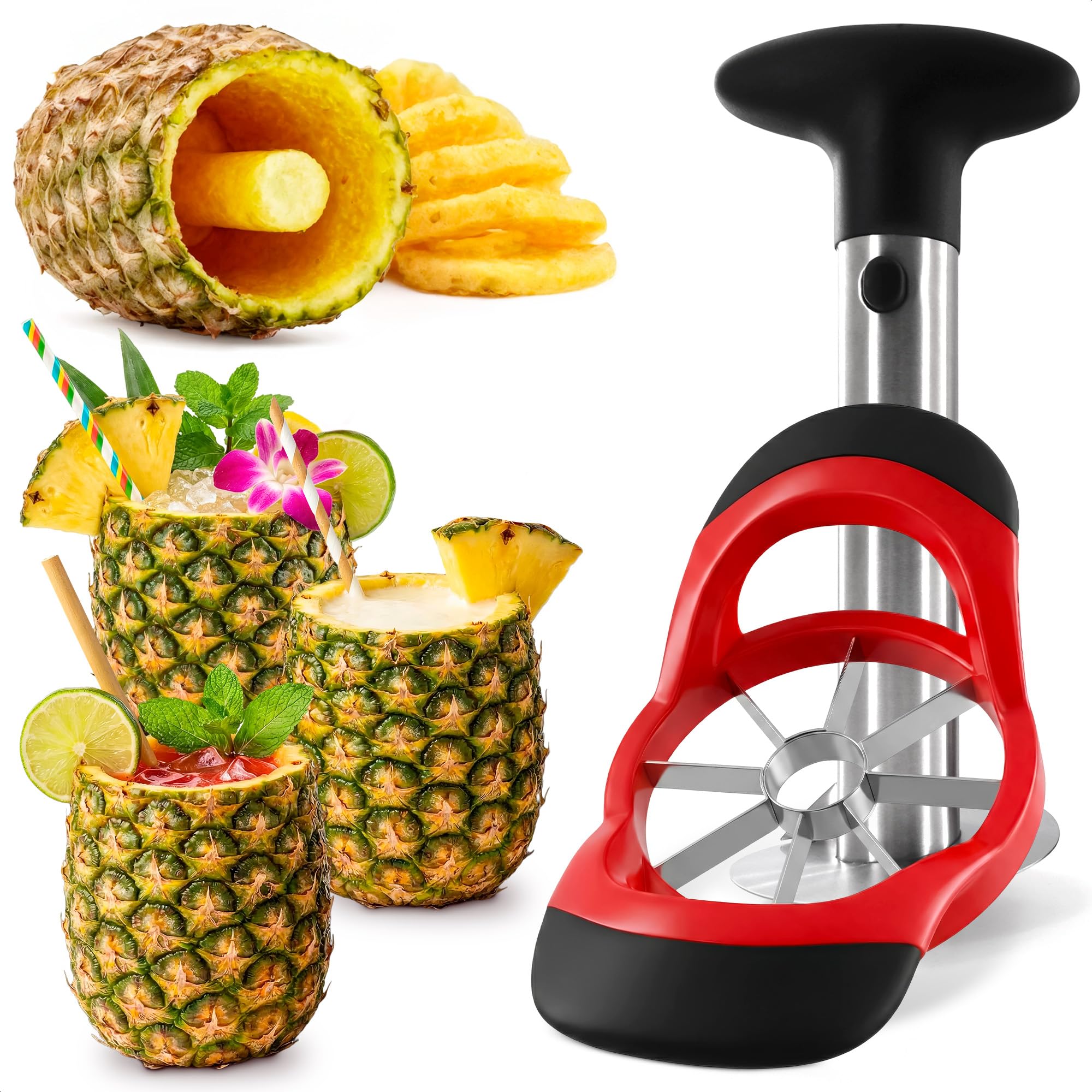 Pineapple Corer and Slicer, 9.1 In, Stainless Steel, Food-Grade