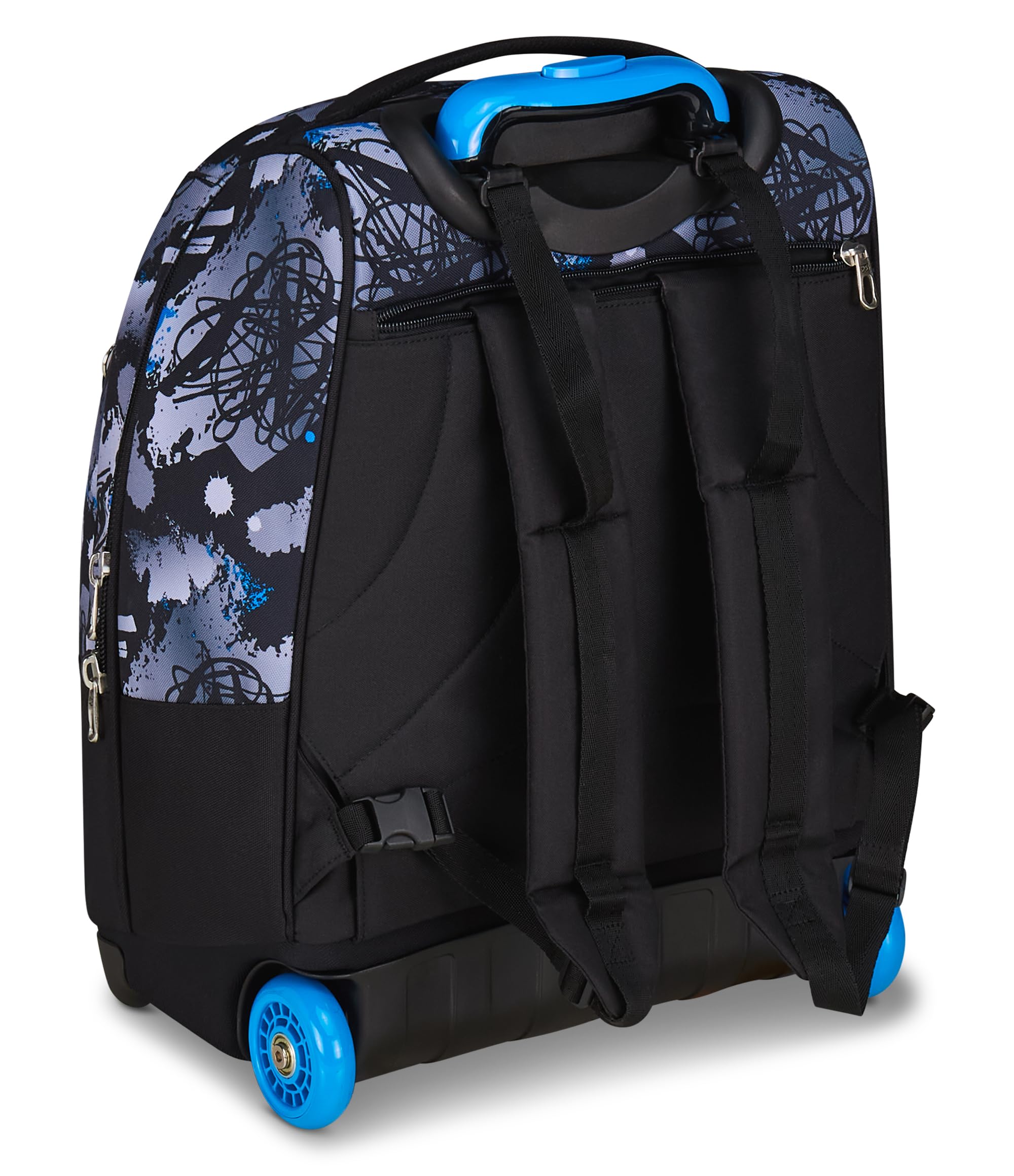 Seven Zaino Trolley, Scuola Elementare, Doppio Uso, Doppio Scomparto, Spallacci a Scomparsa, Bambino, Hue & Writes, nero/blu