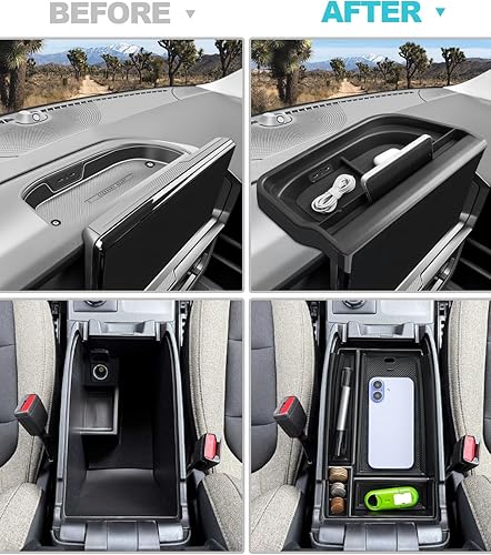 Miniatura 2 de CDEFG 2 unidades para Ford Bronco Sport 2025 2026 Organizador de consola central para tablero 2025 2026 Ford Bronco Sport 13.2 pulgadas pantalla