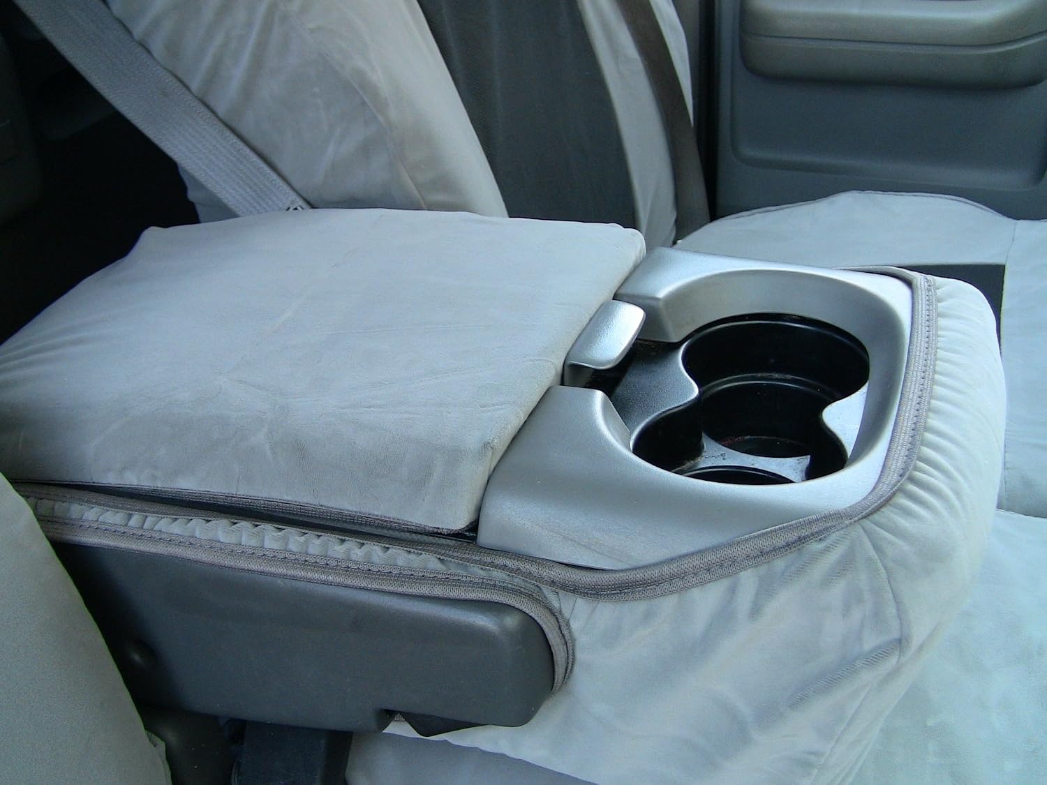 Durafit Seat Covers Made to fit 2004-2008 Ford F150 XLT, Super or Regular Cab, NOT for Crew/Double CAB, Front 40/20/40 Split Seat, Car Truck Seat Covers, in Dark Gray, Velour & Twill Fabric