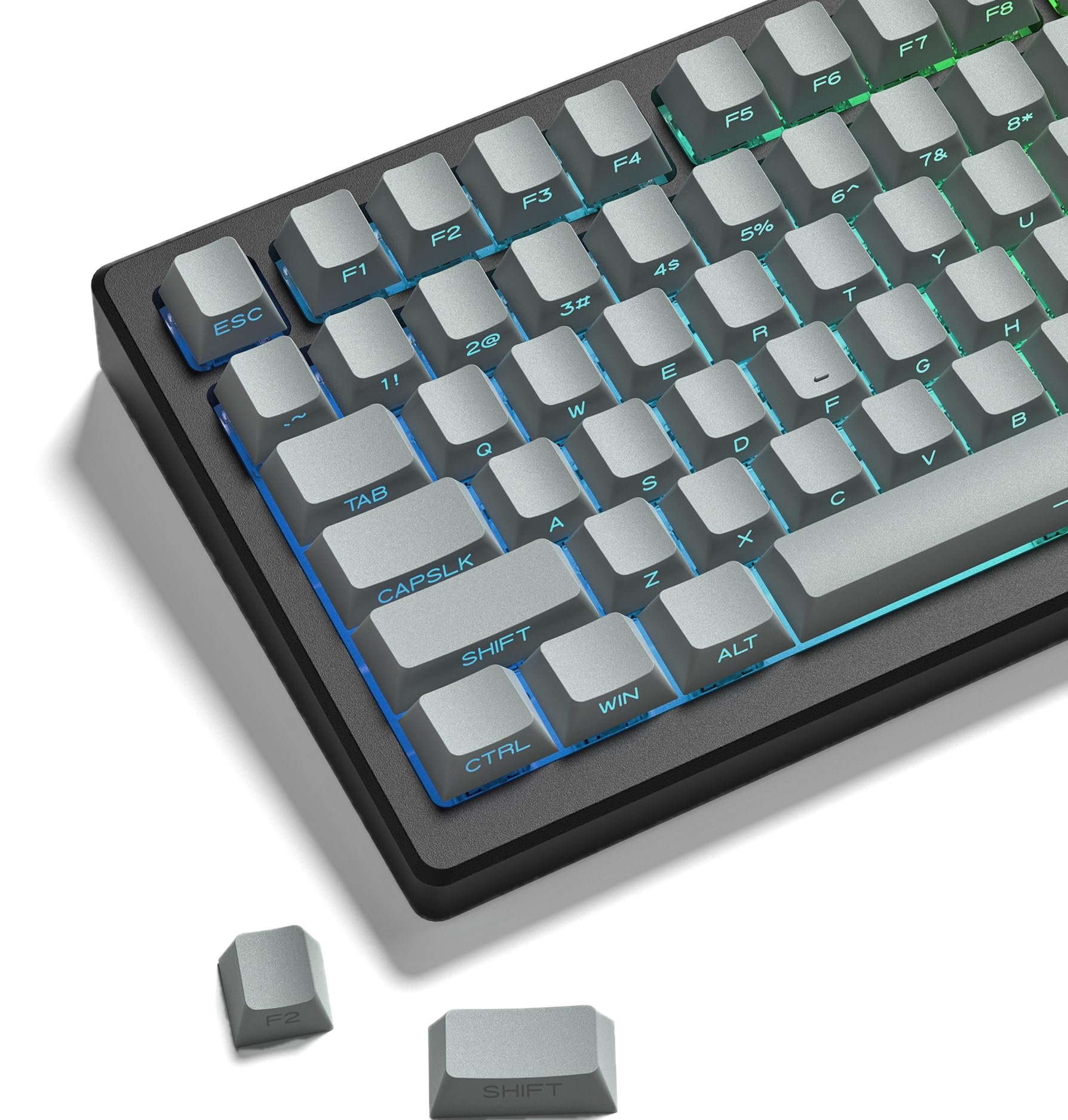 dagaladoo Shine Through keycaps Set,Double Shot PBT keycaps Gradient