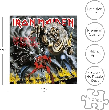 Iron Maiden The Number of The Beast (1000 Piece Jigsaw Puzzle) - Officially Licensed Iron Maiden Merchandise & Collectibles - Glare Free - Precision Fit