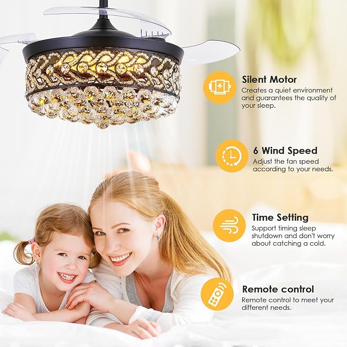 Ventilador de Techo 48" con Luz, Control Remoto y APP, 120V miniatura 6