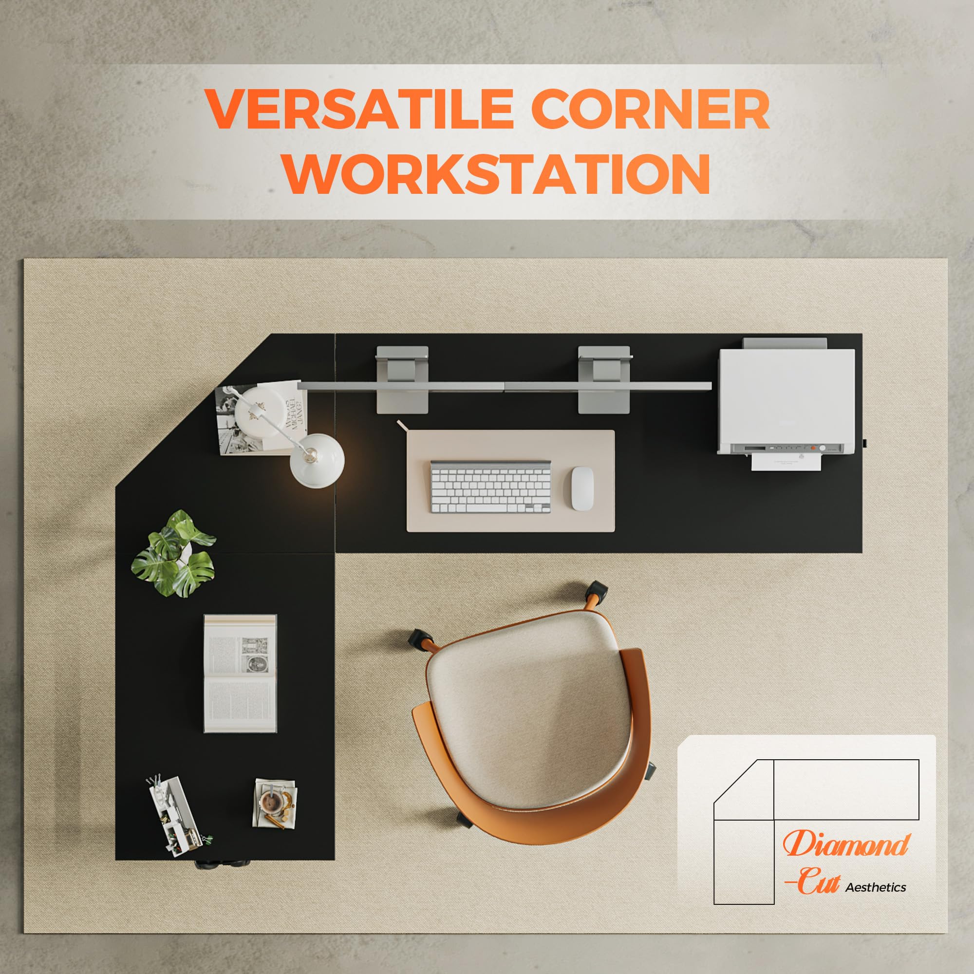 Escritorio en forma de L, escritorio de esquina de 66 pulgadas para computadora con estantes de almacenamiento, escritorio grande para juegos de oficina en casa con soporte para CPU 4