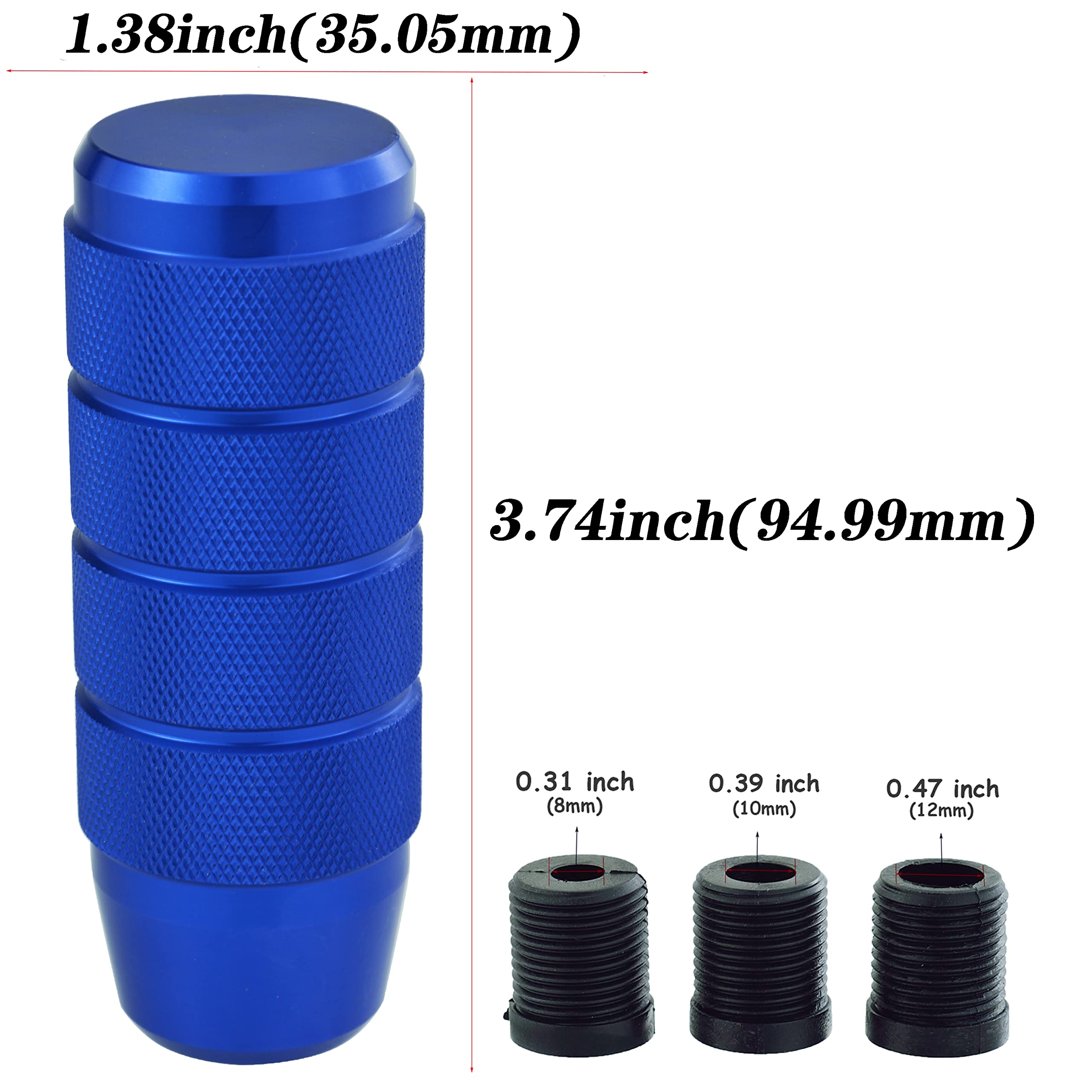 Abfer Aluminum Shift Knob 9CM Cool Car Gear Stick Shifter Lever Handle Fit for Most Automatic Manual Vehicle (Blue)