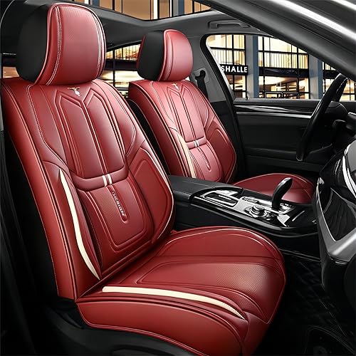 Miniatura 1 de Gletizia Juego completo de fundas de asiento de automóvil impermeables de piel sintética, ajuste universal para la mayoría de SUV, camiones,