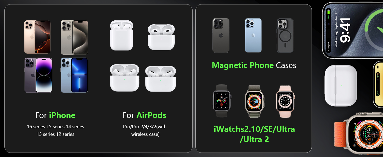 Amazon.com: QWOSE 2026 3 in 1 Charging Station for Apple iPhone