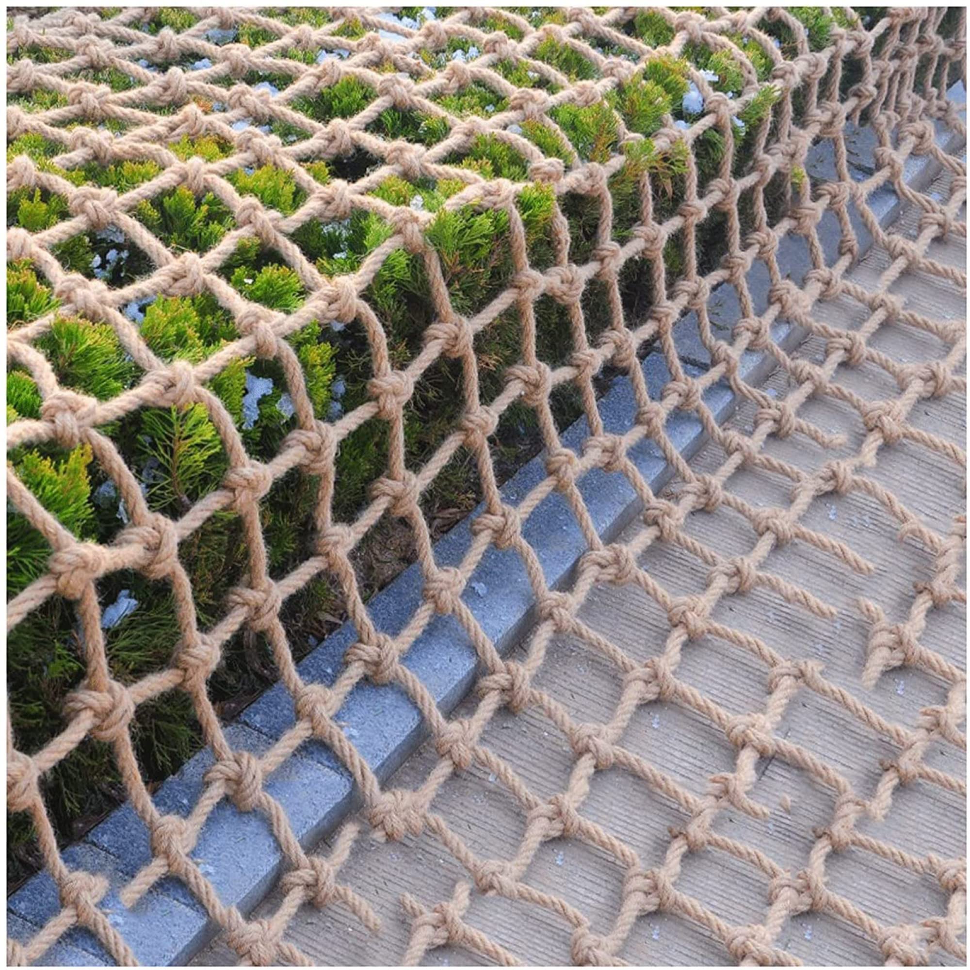 GJMSSMY Heavy Duty Child Safety Net - Thick Hemp Rope Climbing Net for Ponds Ceiling Decoration & Plants 15cm Mesh - Garden & Home Safety Solution