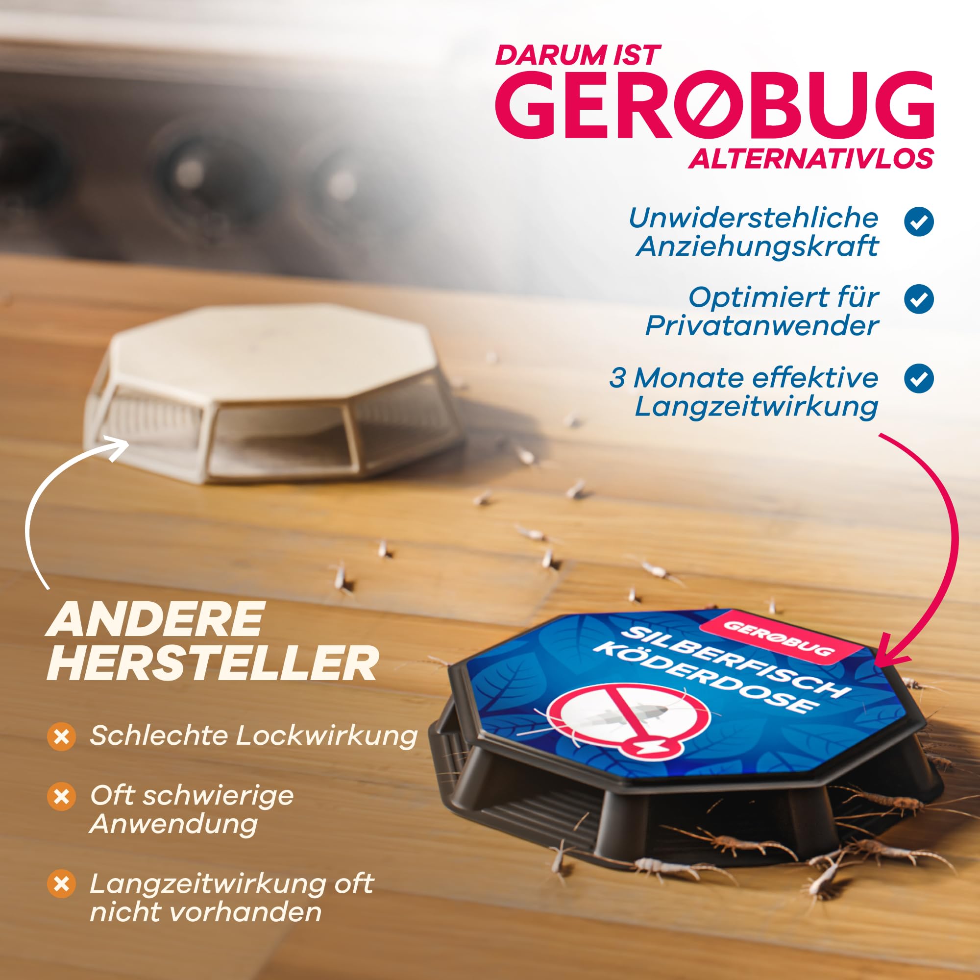 GEROBUG Silberfisch-Kderdose mit Langzeitwirkung, 8 Stck