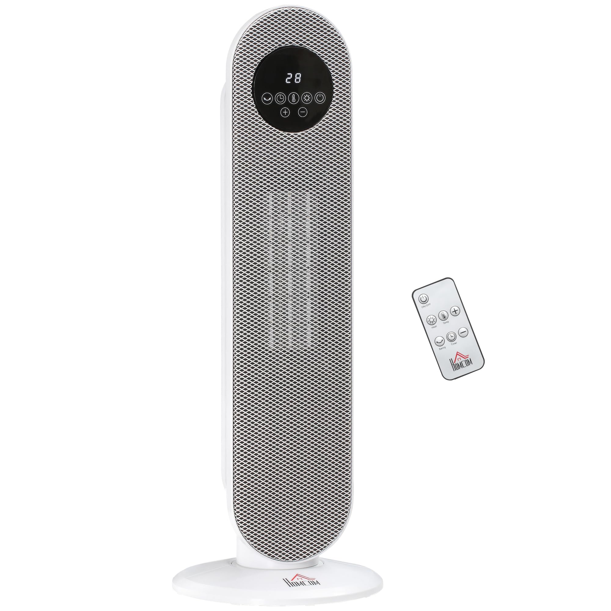 HOMCOM Chauffage d'appoint Radiateur Soufflant Oscillant 21x21x63,5 cm