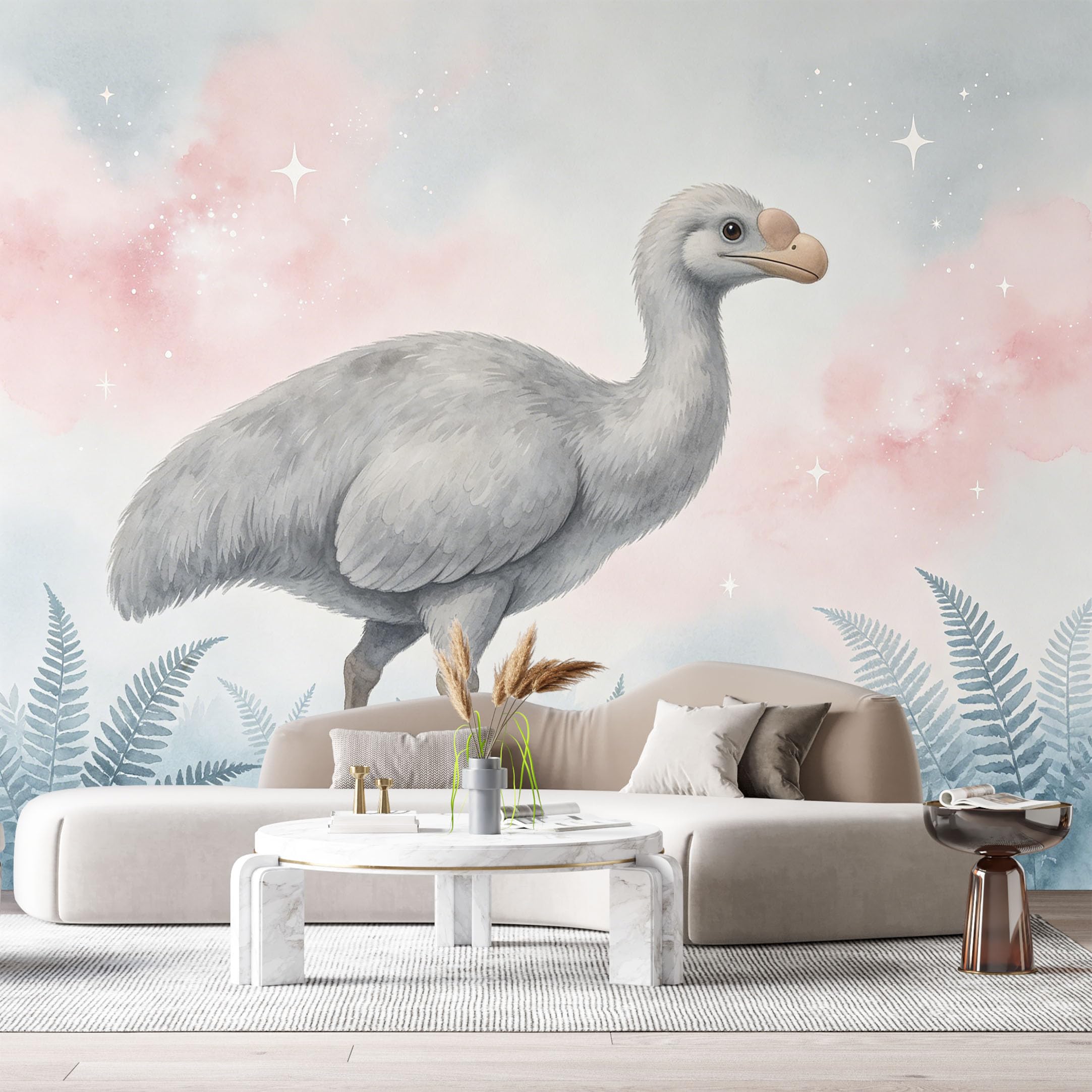 Custom Size Wall Mural Prehistoric Bird Fantasy Forest Misty Sky SelfAdhesive Art Prints Removable Large Wallpaper Boy Bedroom Esports Room Game Room Tenant Room Studio