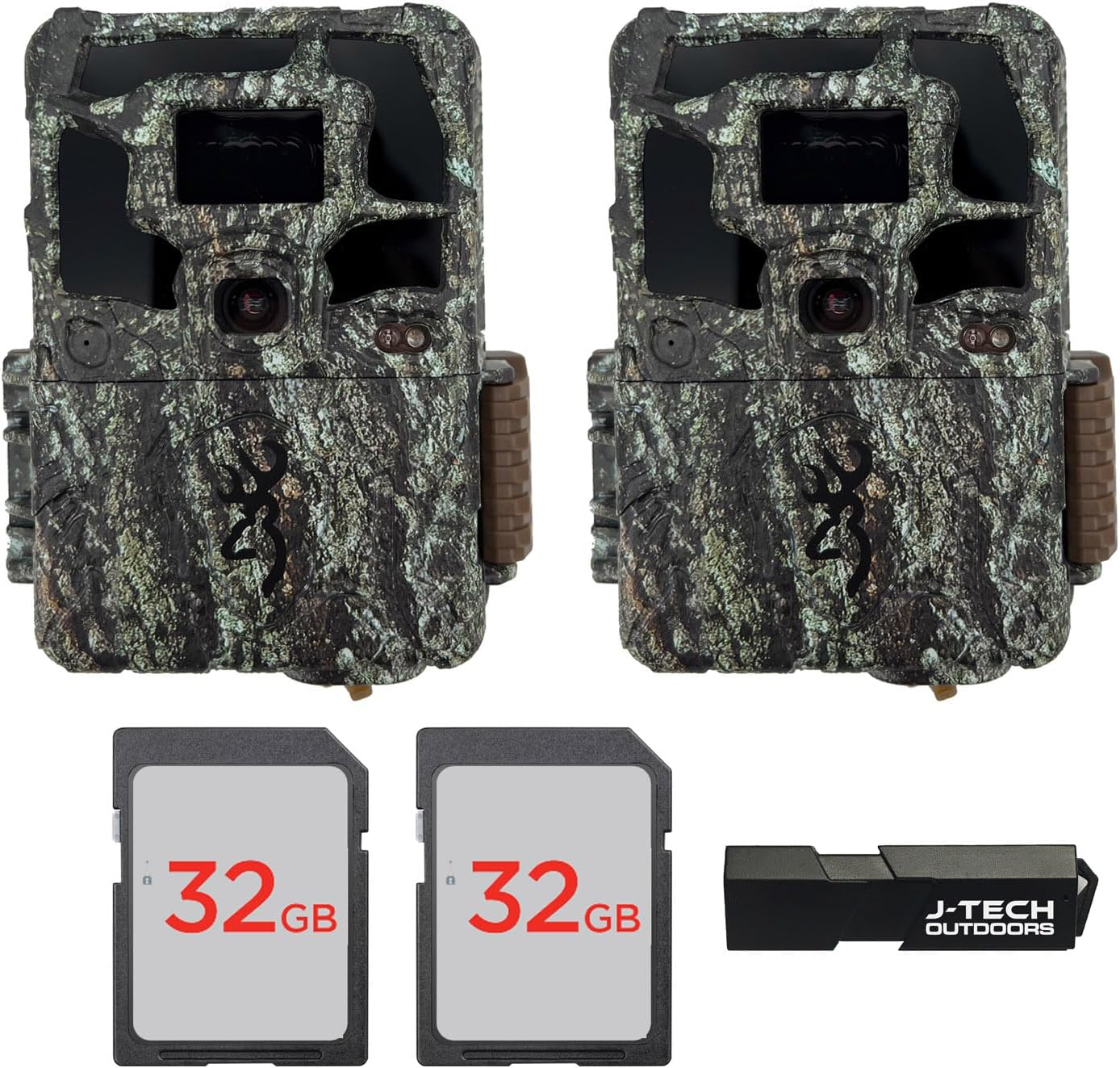(2) Browning Dark Ops Pro X 1080 Trail Game Camera Bundle Includes 32GB Memory Cards and J-TECH Card Reader (24MP) | BTC6PX1080