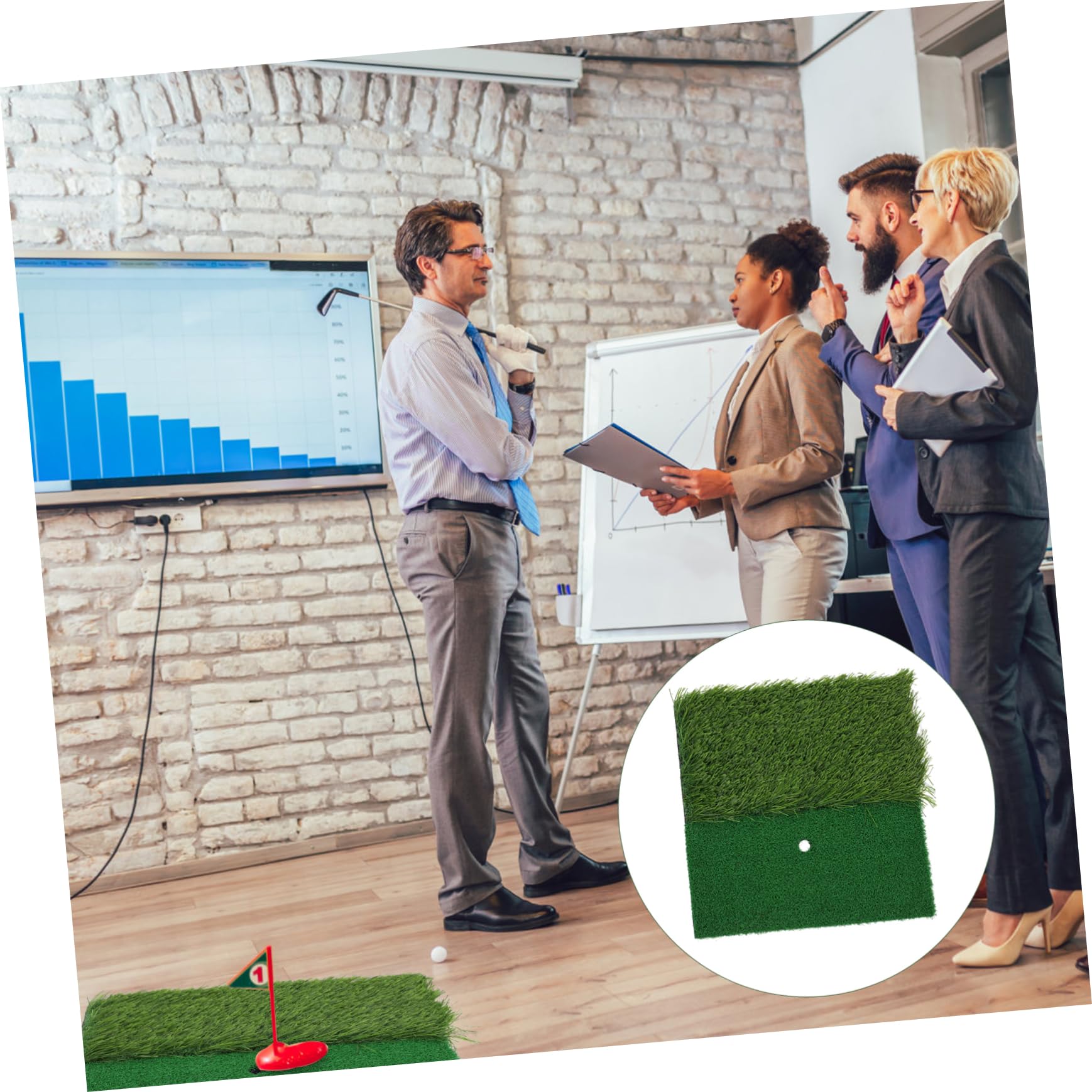 VANZACK Golf Practice Equipment Hitting Mat Grass Feel Reusable No Odor Perfect for Beginners