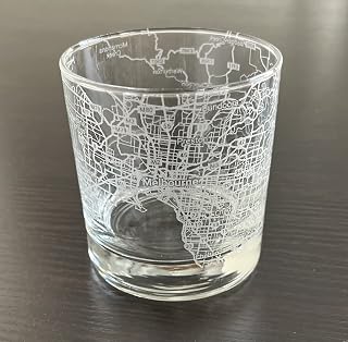 Rocks Whiskey Old Fashioned 11oz Glass Urban City Map Melbourne VIC Australia