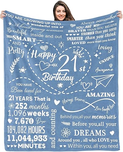 Regalos de cumpleaños número 21 para ella, regalos para mujeres de 21 años, ideas de regalos de cumpleaños de 21 años, regalo de feliz cumpleaños 21