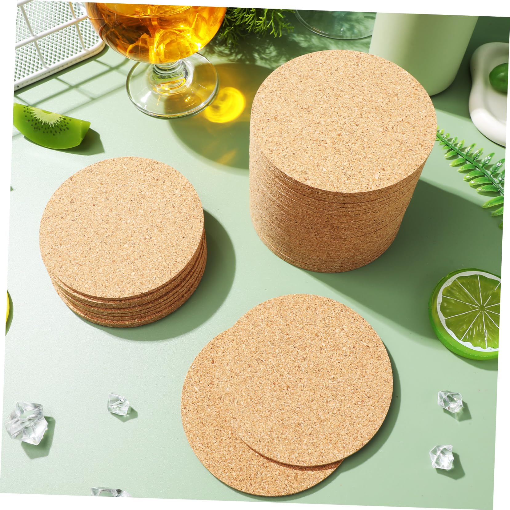 100pièces sous-Verres Liège Ronds pour Boissons Dessous De Liège pour Table Basse Protection Thermique