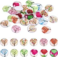 Vista 19 de Craftdady Cabujones de cristal impresos con piel de animal, 0.472 in, media redonda, parte trasera plana, cabujones de cúpula de cristal