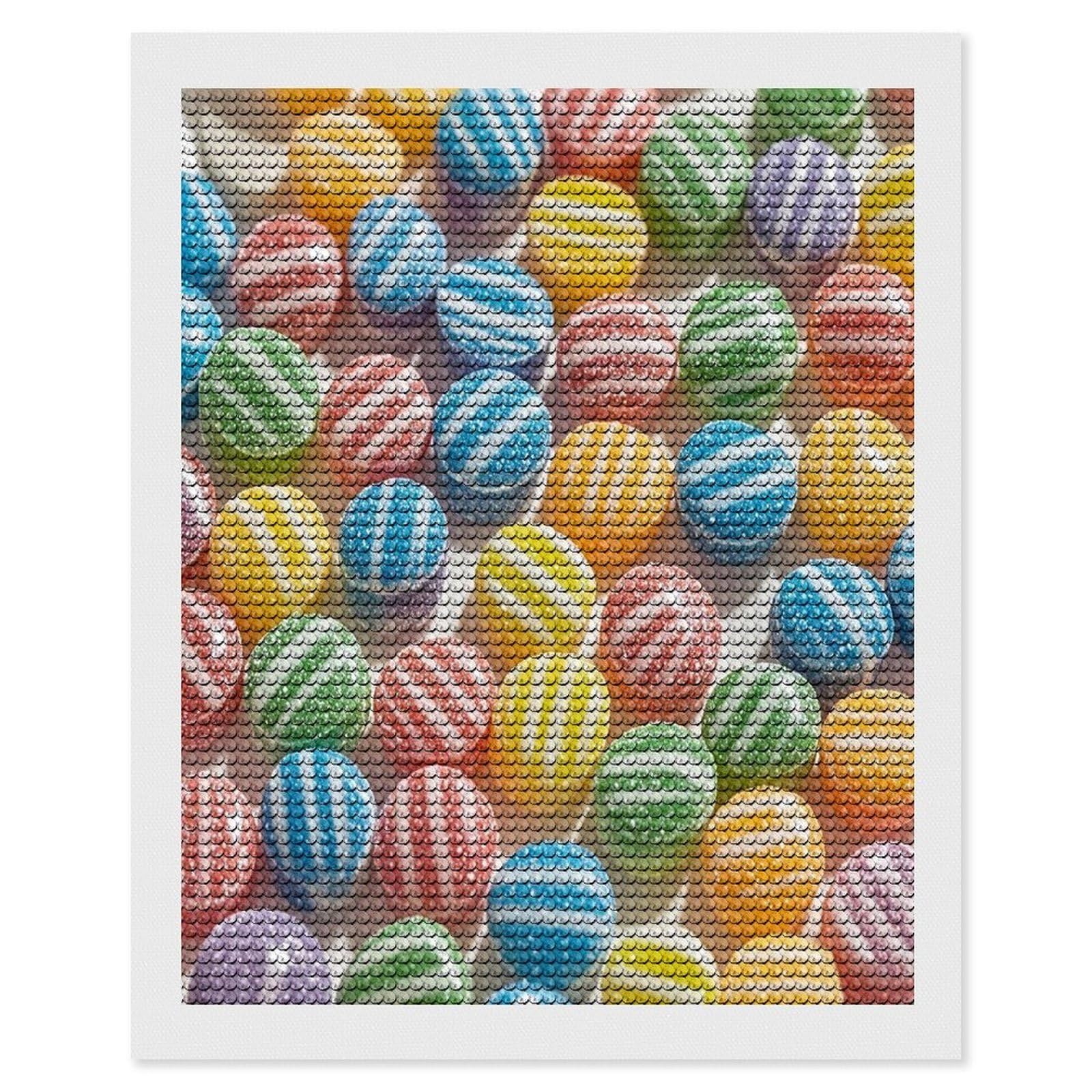 FekiLoot Rainbow Candy Diamond Painting Kits for Beginners DIY Diamond Art Kits for Adults Full Drill Round Diamond Dot Gem Art Painting Fun DIY Crafts for Home Kitchen Wall Decor Gift 16"x20"