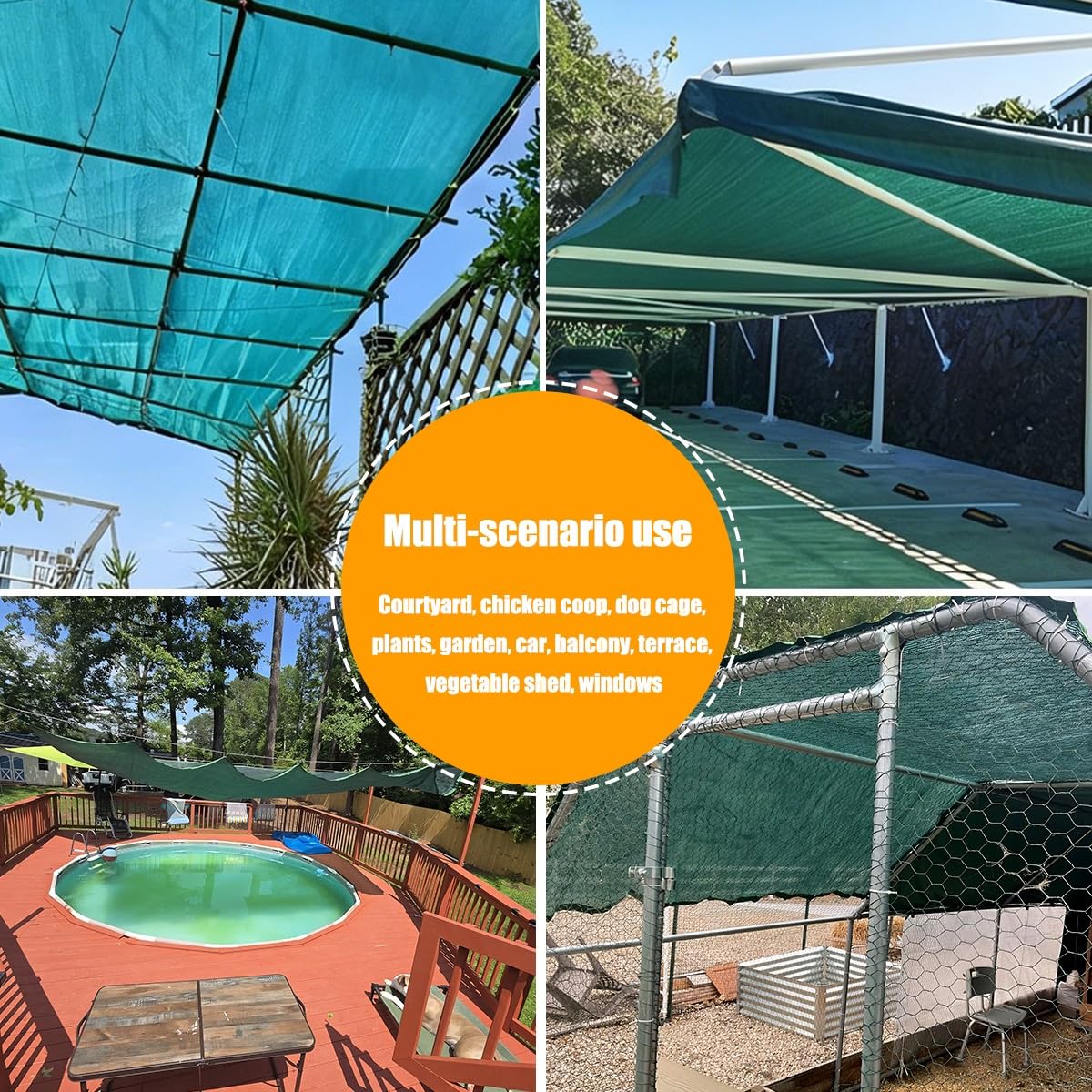 Genérico Red de Sombra con Ojales, Toldos Exterior Terraza, Malla Sombreo para Invernadero, Terraza, Plantas, Gallinero, Resistente Al Viento(Verde Oscuro,3 x 8m)