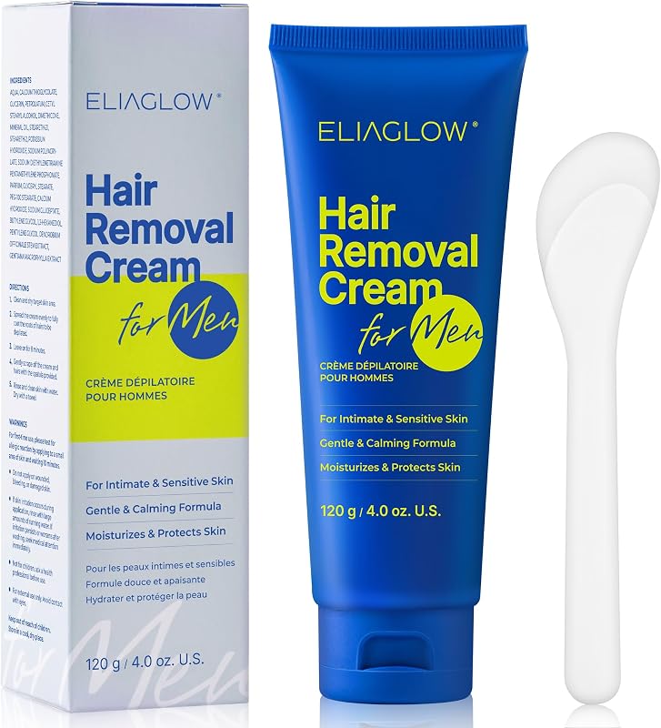 Hair Removal Cream for Men and Women: Sensitive Depilatory Cream for Intimate/Pubic Areas, Body, Legs, Chest, and Underarms, Easy & Painless, Gentle Formula for All Skin Type, 120ml
