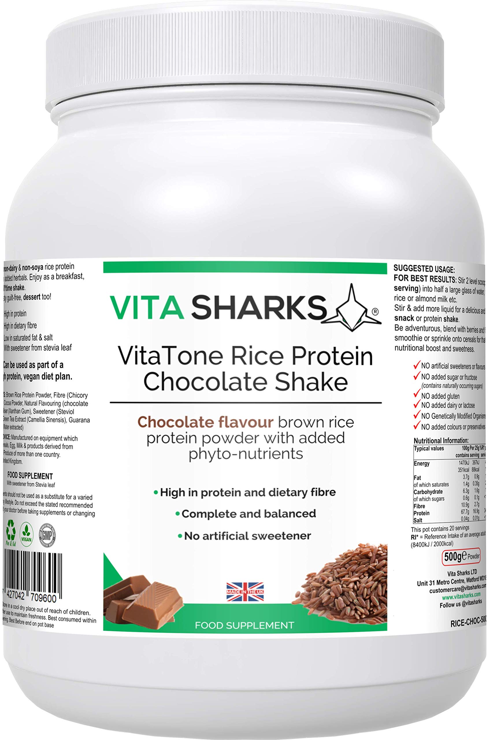 Buy VitaTone Rice Vegan Natural Alternative High Protein Shake with